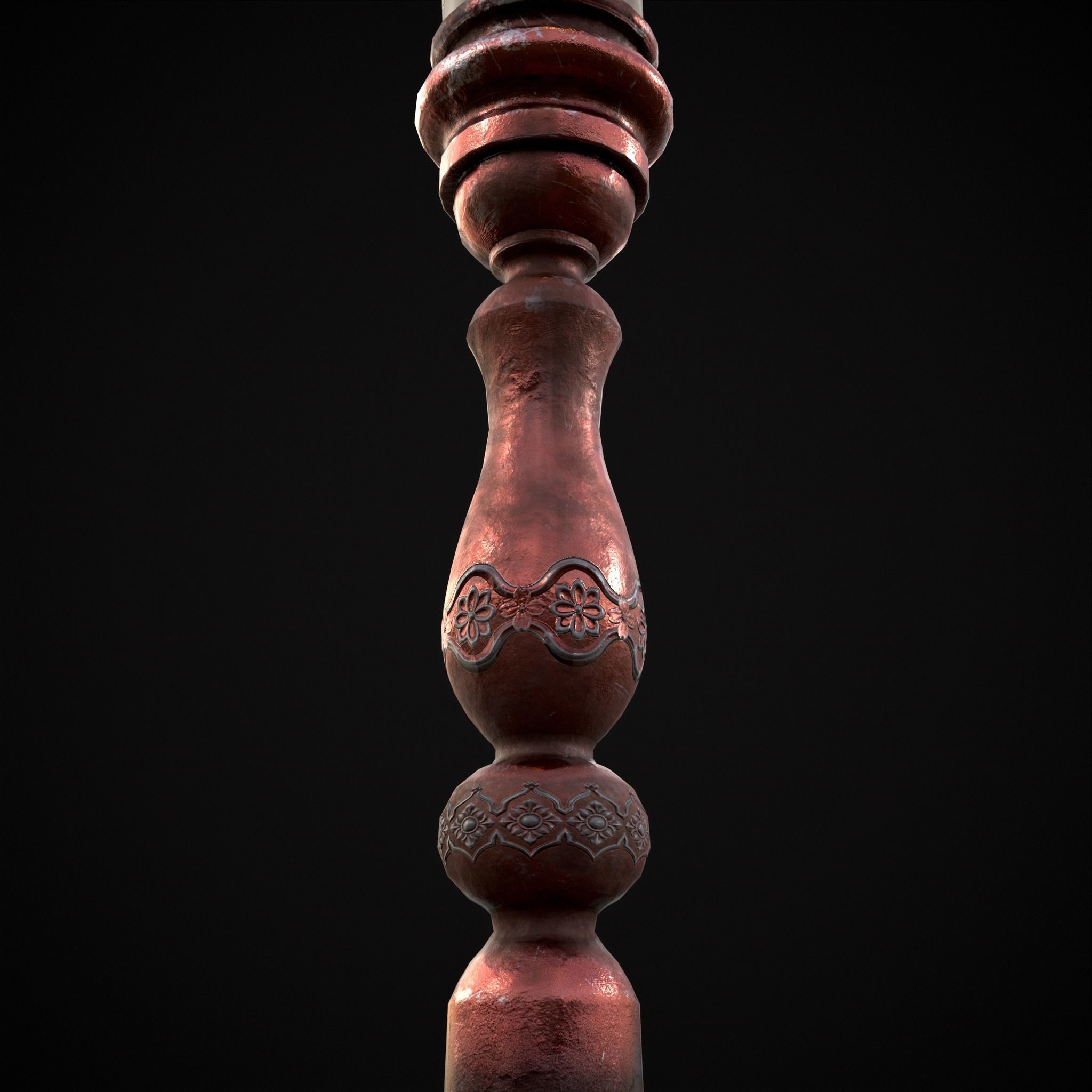 Elegant Spiral Candle Low-poly 3D model_13