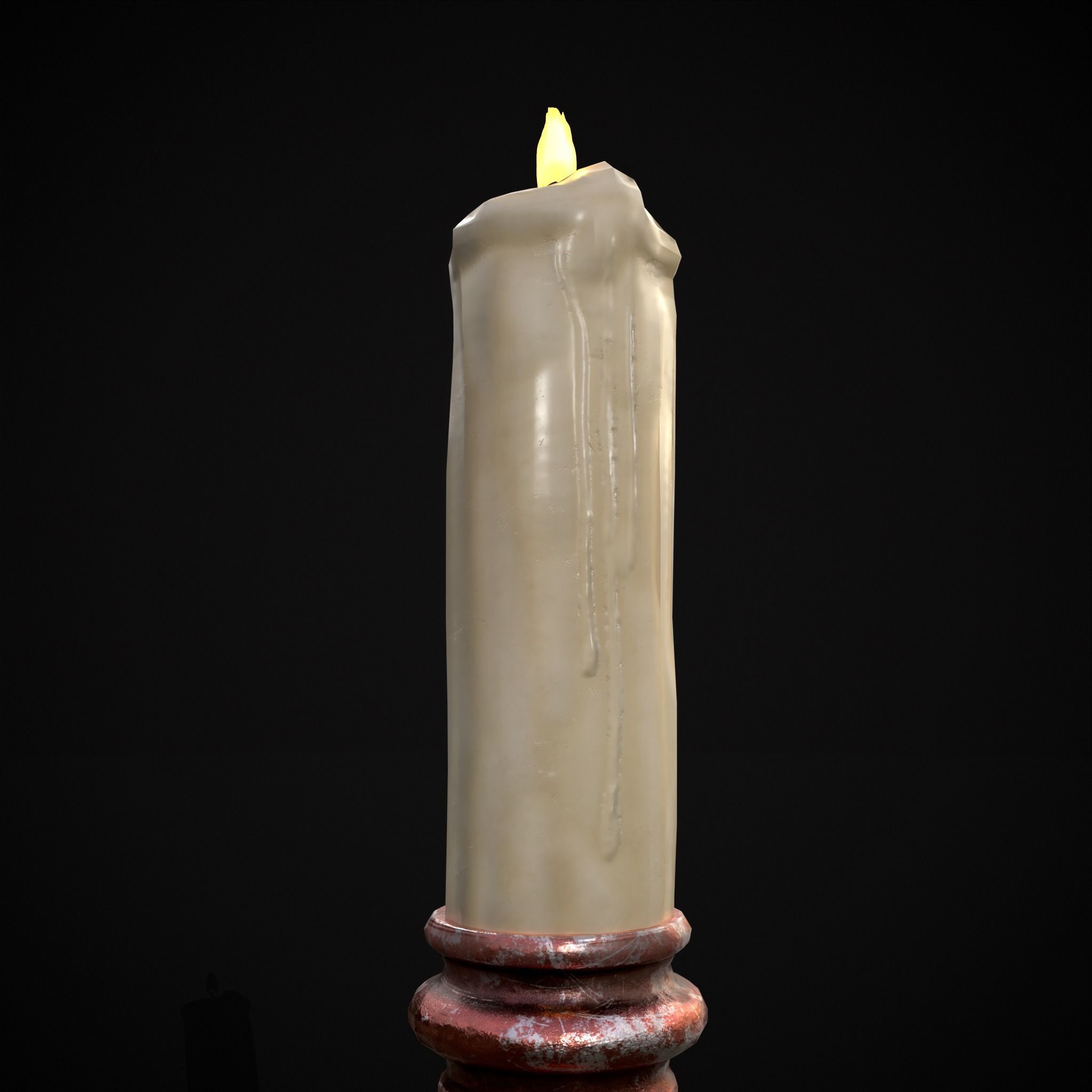 Elegant Spiral Candle Low-poly 3D model_15