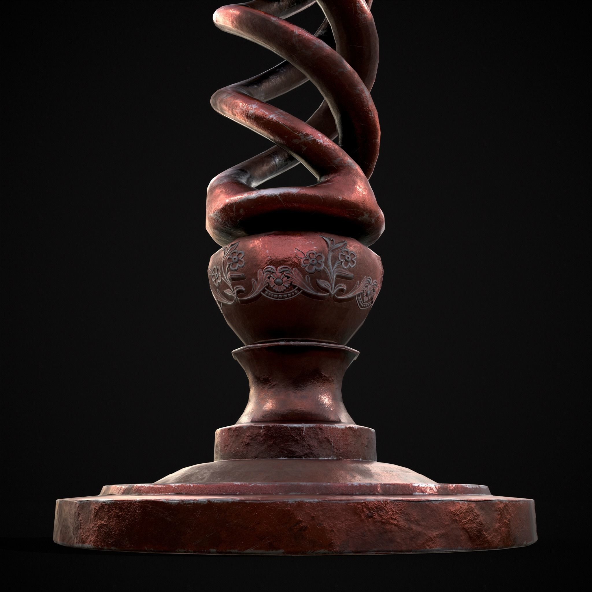 Elegant Spiral Candle Low-poly 3D model_11