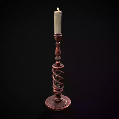 Elegant Spiral Candle Low-poly 3D model