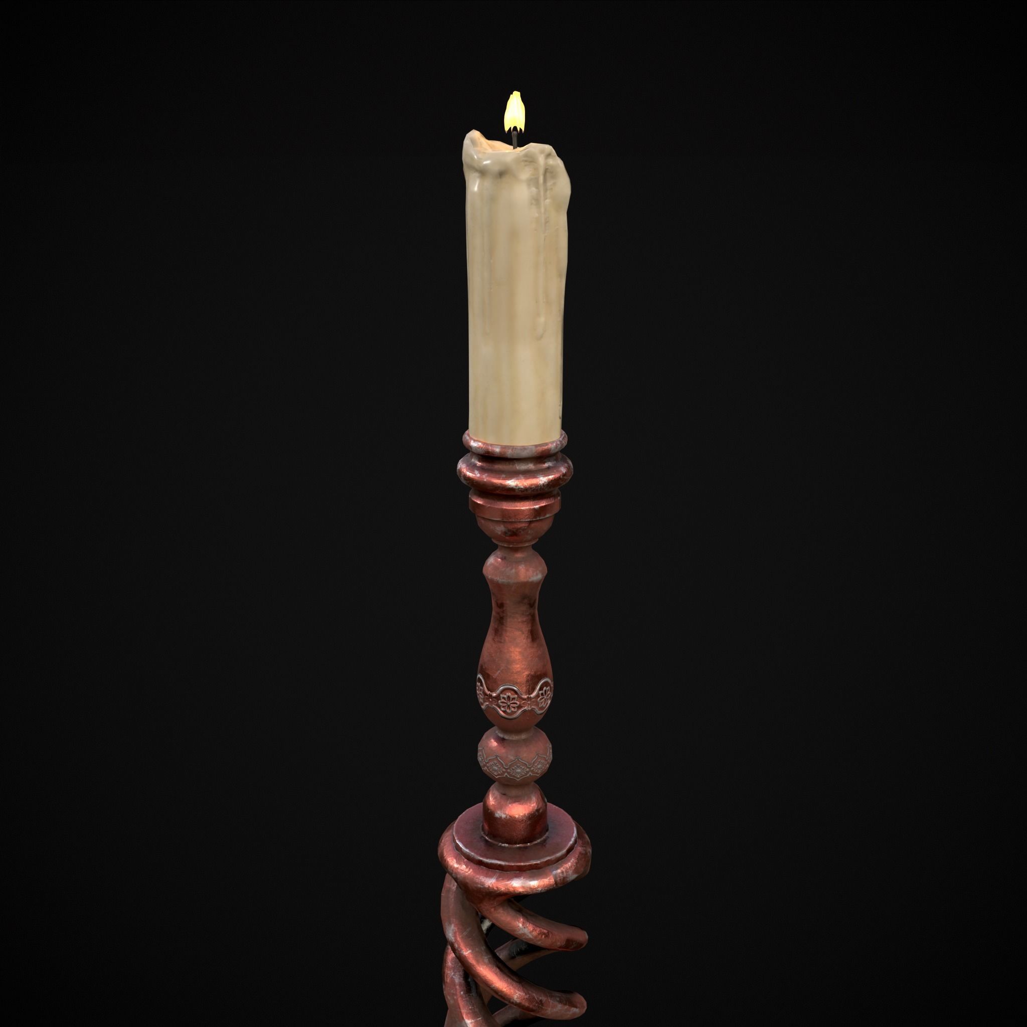 Elegant Spiral Candle Low-poly 3D model_17