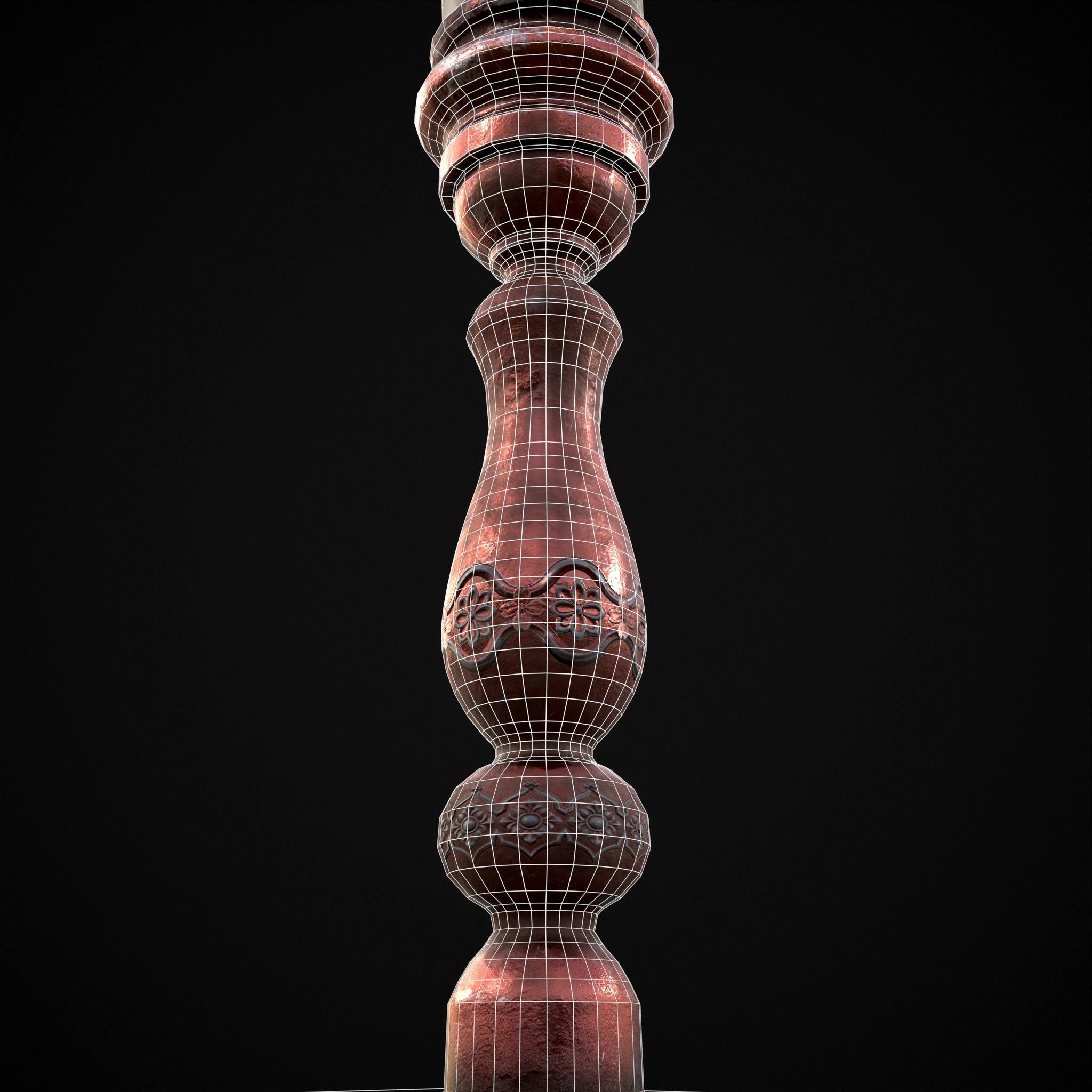 Elegant Spiral Candle Low-poly 3D model_14