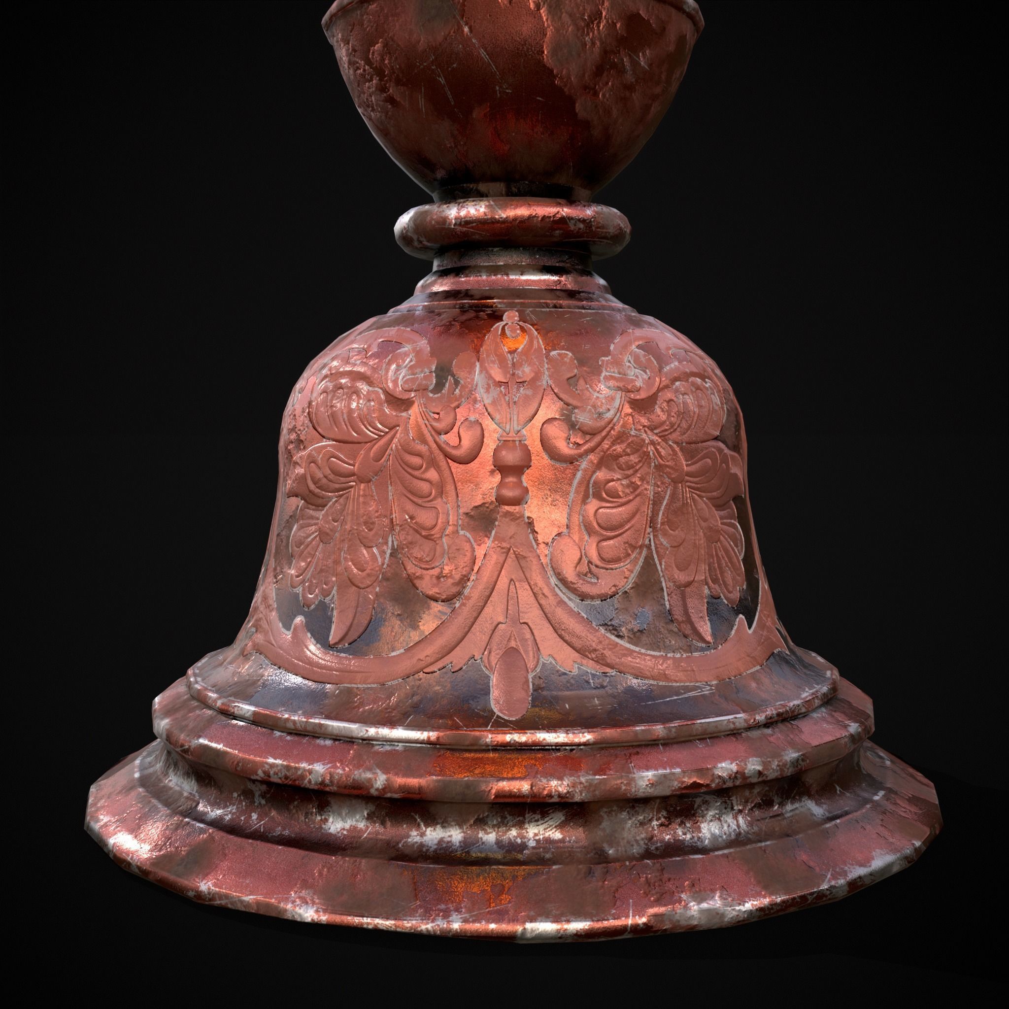 Elegant Wide Candle  Low-poly 3D model_9