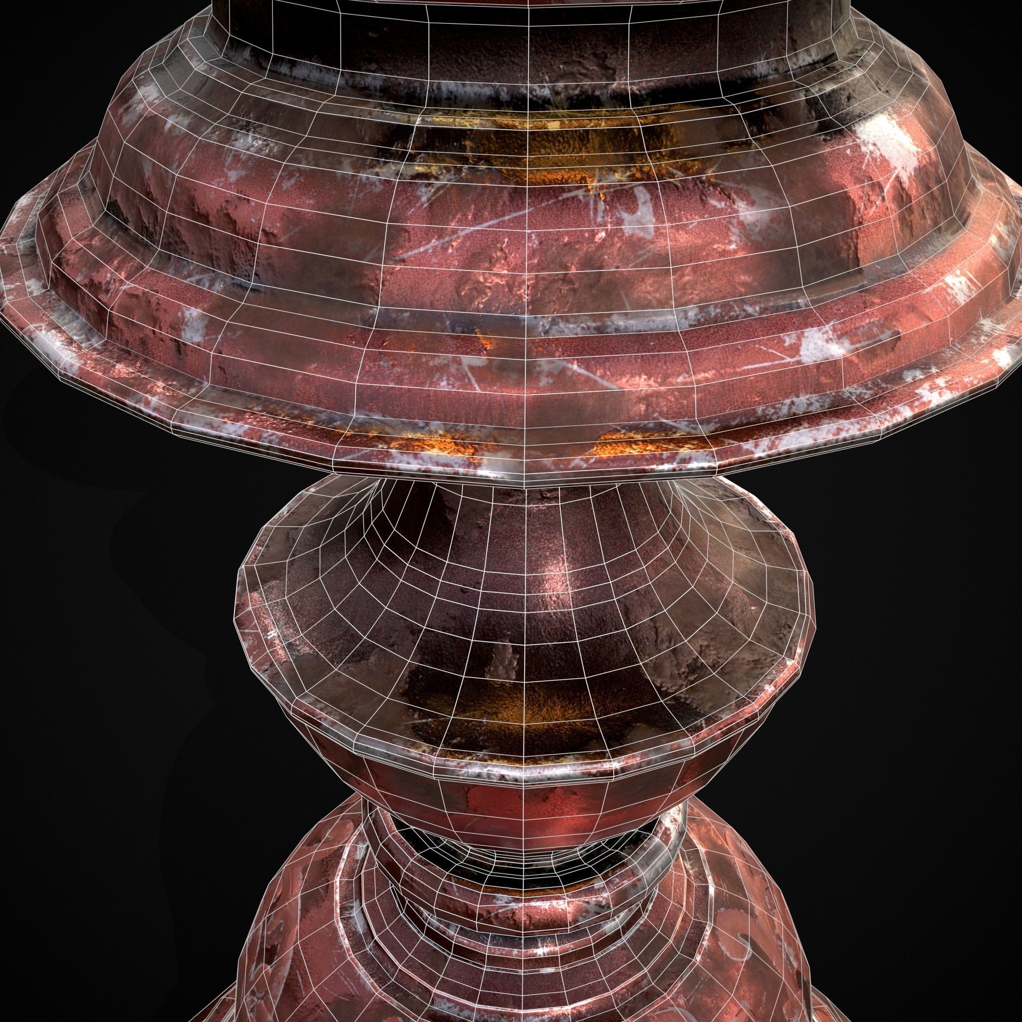 Elegant Wide Candle  Low-poly 3D model_20