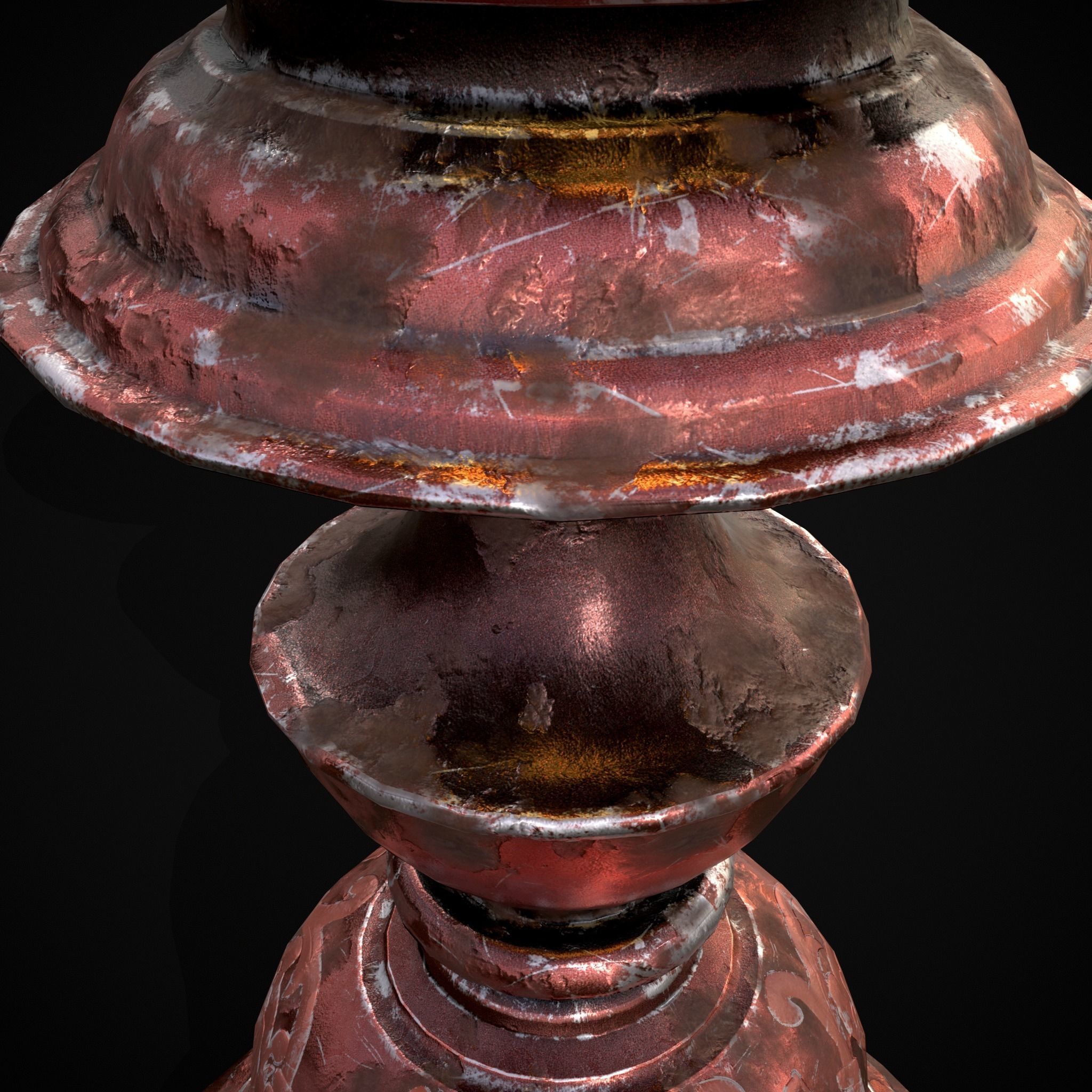 Elegant Wide Candle  Low-poly 3D model_19