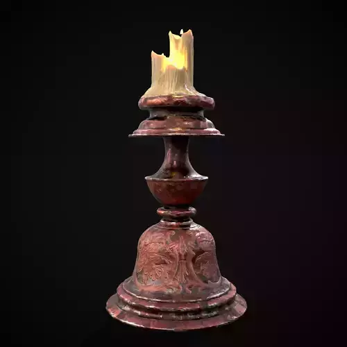Elegant Wide Candle  Low-poly 3D model Elegant Wide Candle  Low-poly 3D model