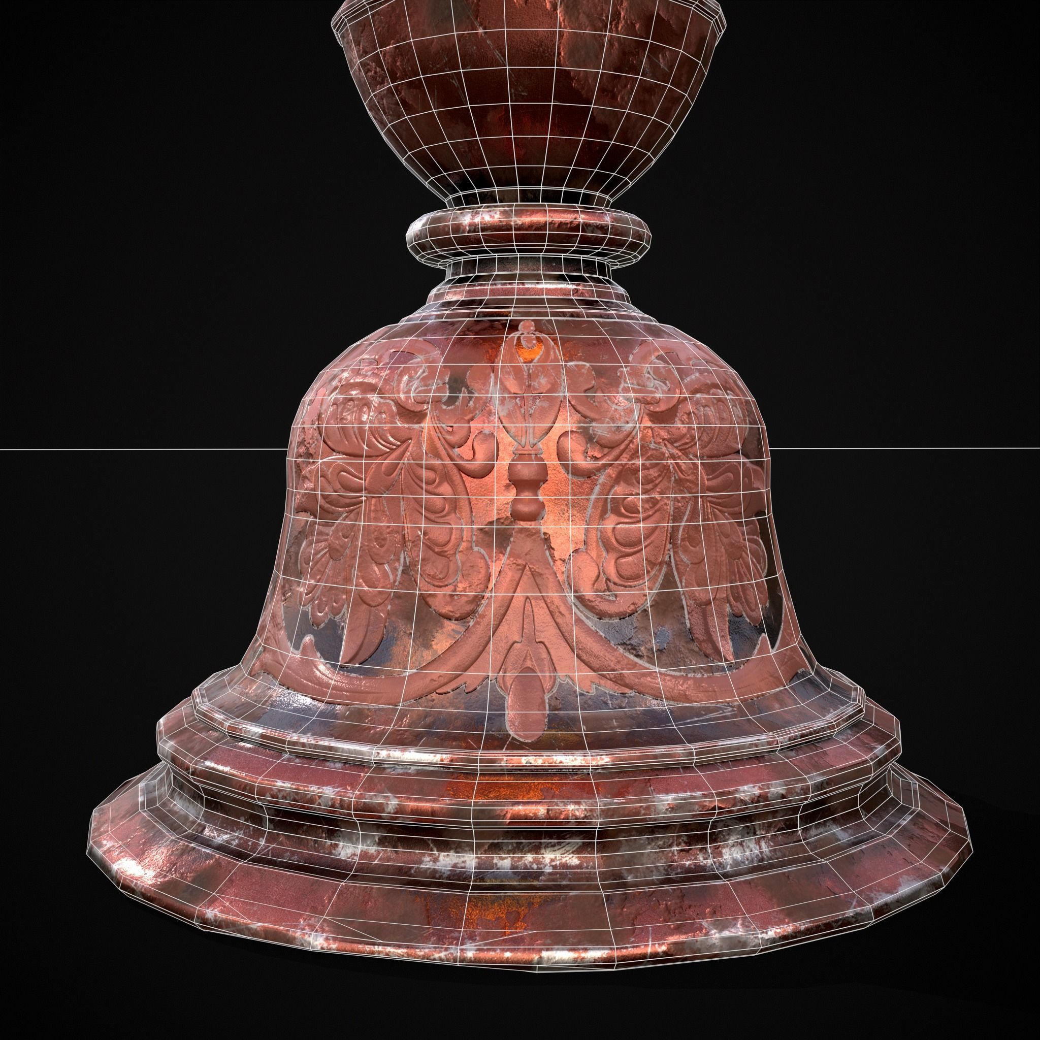 Elegant Wide Candle  Low-poly 3D model_10