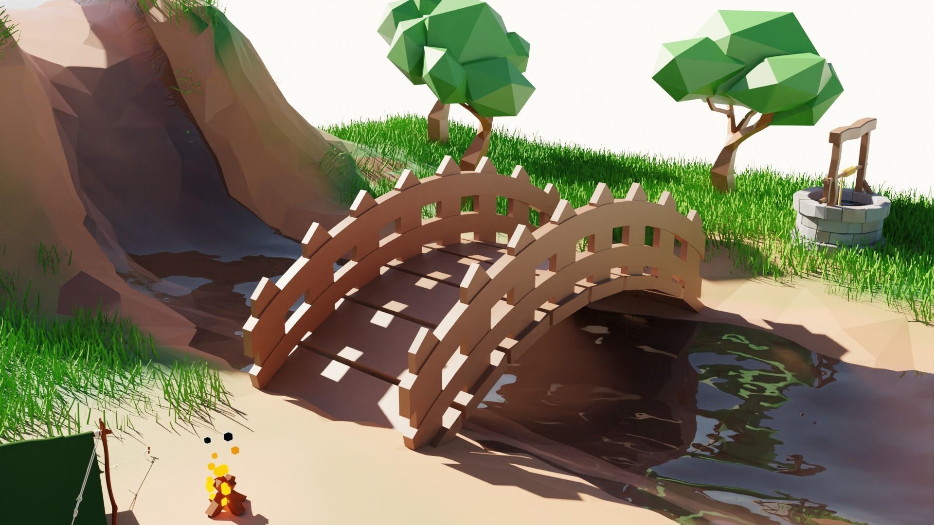 Low poly scene Free low-poly 3D model_5