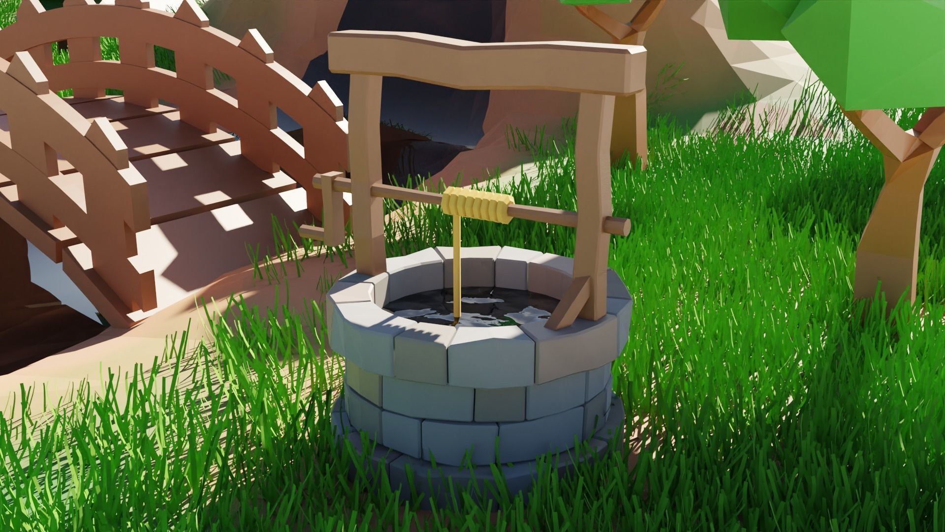 Low poly scene Free low-poly 3D model_4