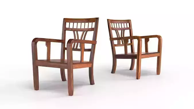 Chinese Art Deco Style Elmwood Armchair