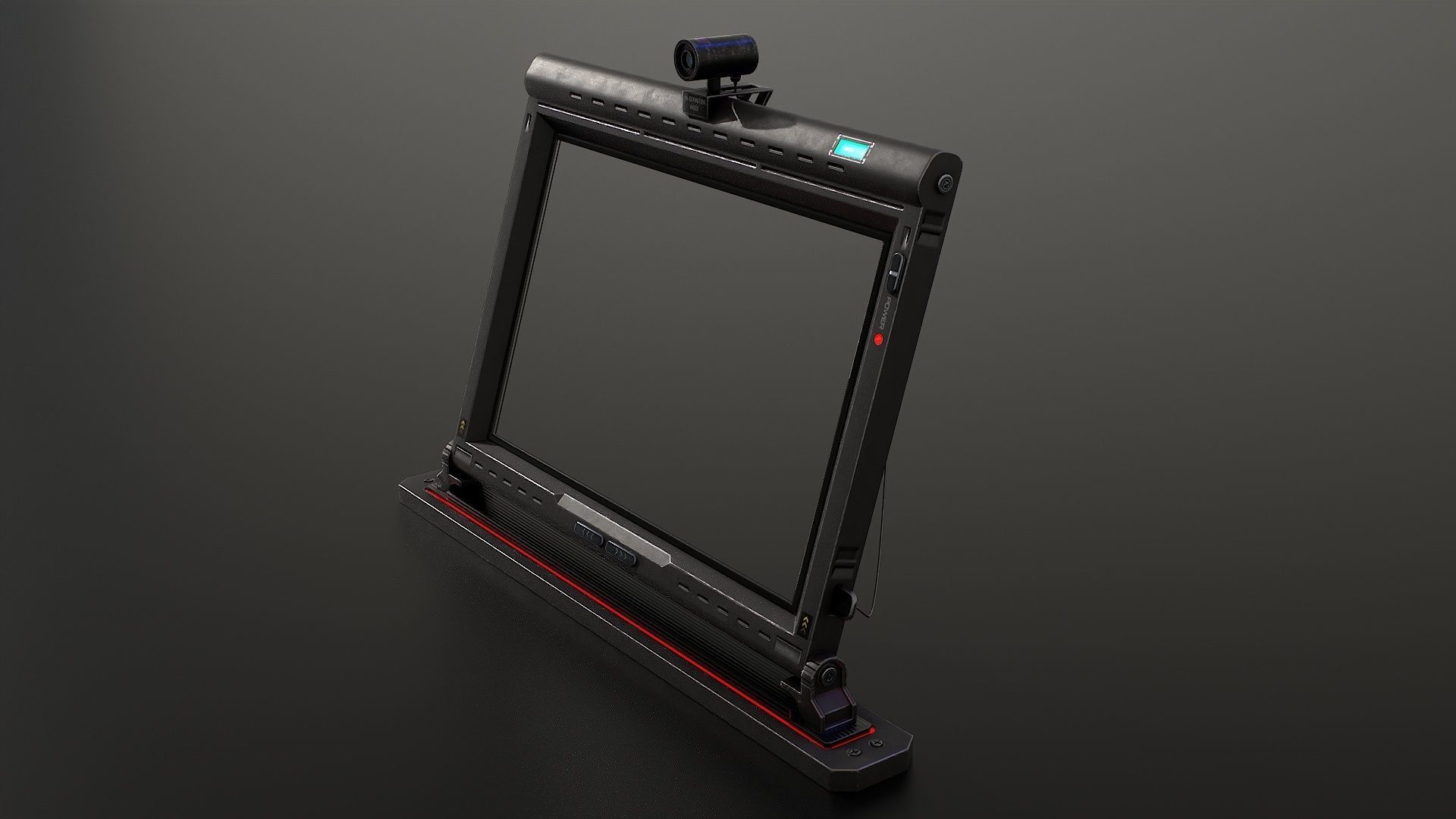 Sci-Fi Display Monitor Screen with Cam Low-poly 3D model_7