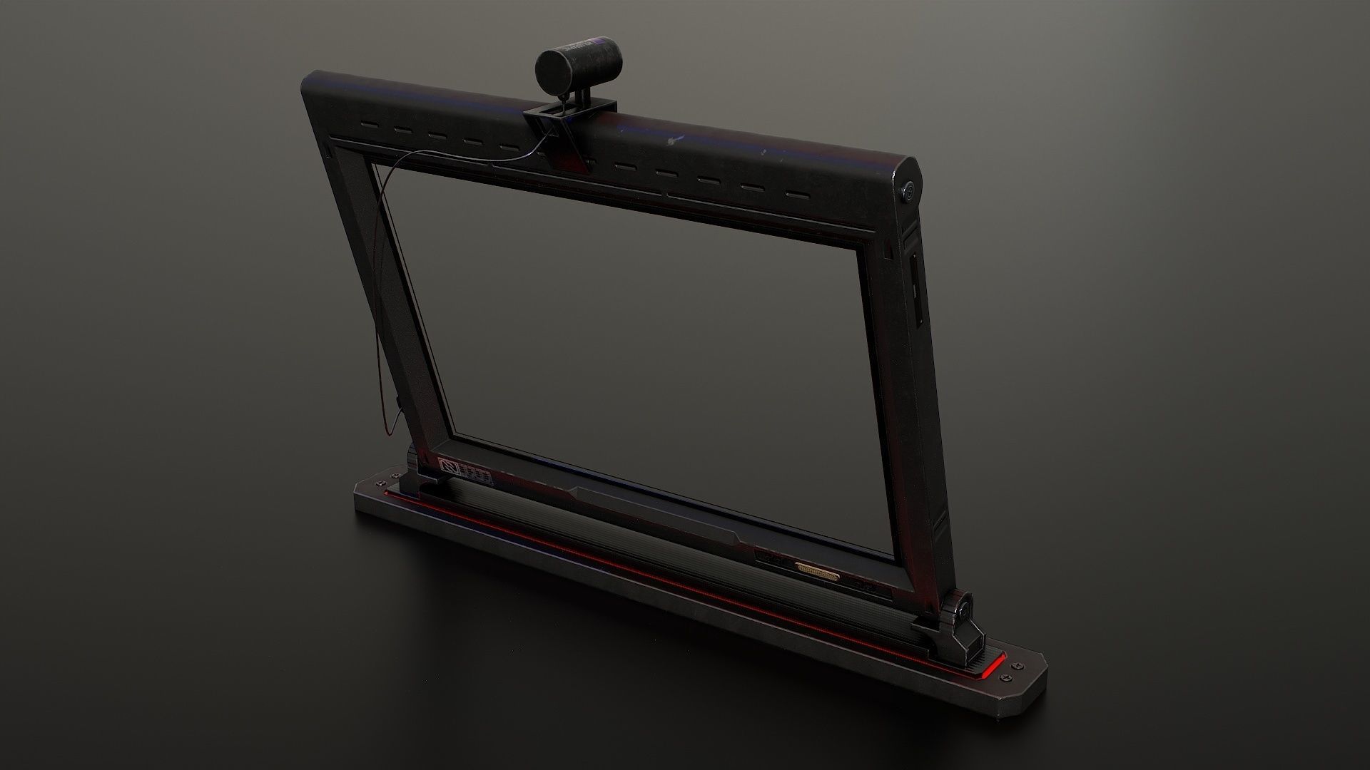 Sci-Fi Display Monitor Screen with Cam Low-poly 3D model_10