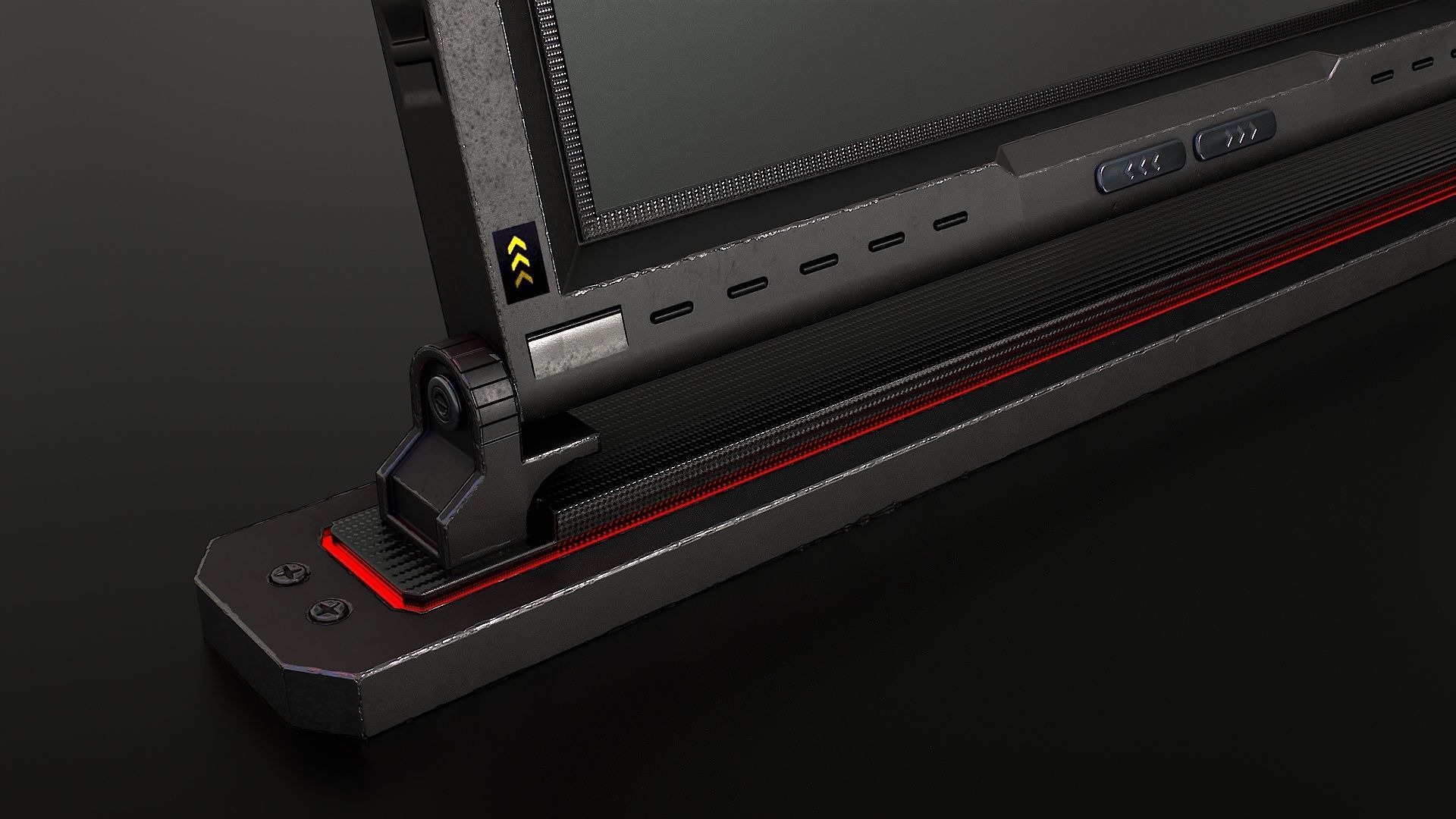 Sci-Fi Display Monitor Screen with Cam Low-poly 3D model_16