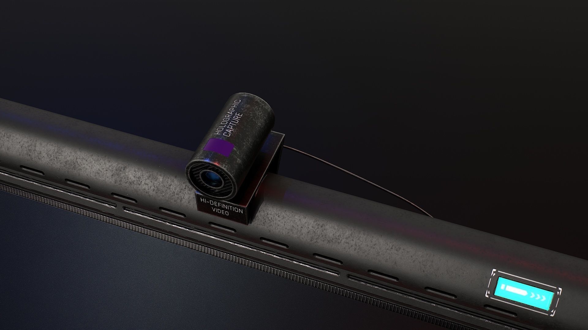 Sci-Fi Display Monitor Screen with Cam Low-poly 3D model_13