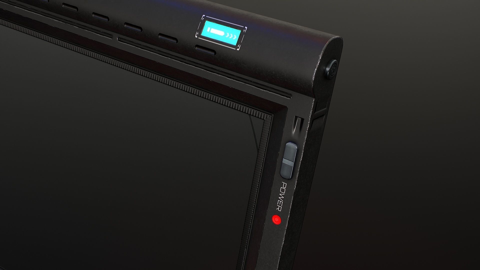 Sci-Fi Display Monitor Screen with Cam Low-poly 3D model_14