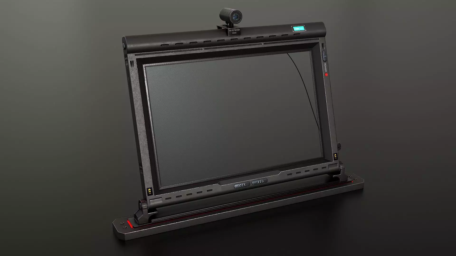 Sci-Fi Display Monitor Screen with Cam Low-poly 3D model_0