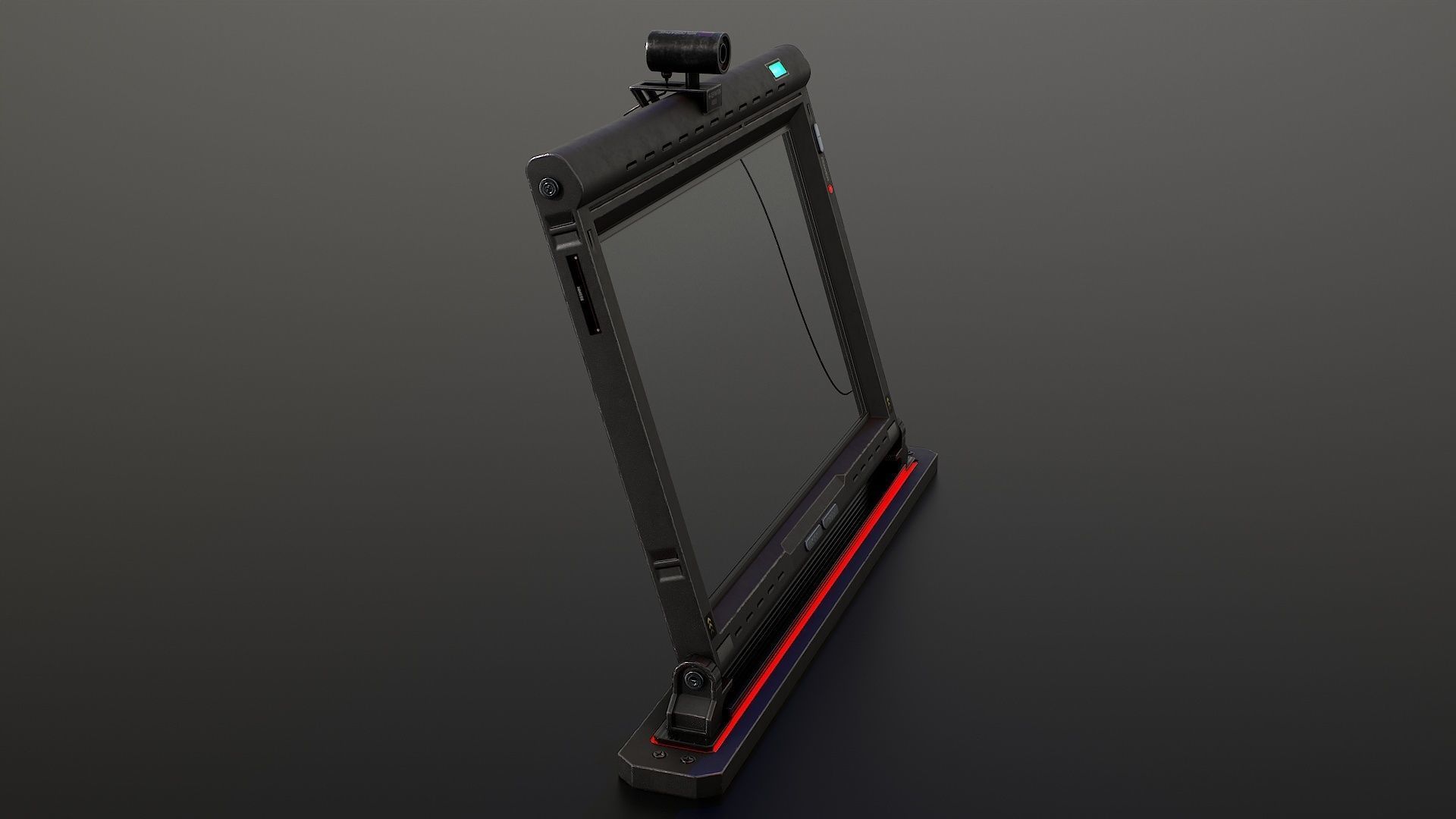 Sci-Fi Display Monitor Screen with Cam Low-poly 3D model_11