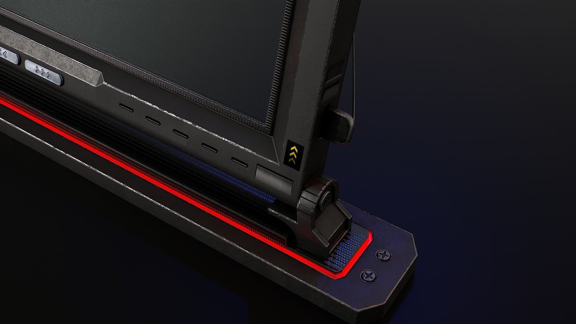 Sci-Fi Display Monitor Screen with Cam Low-poly 3D model_15