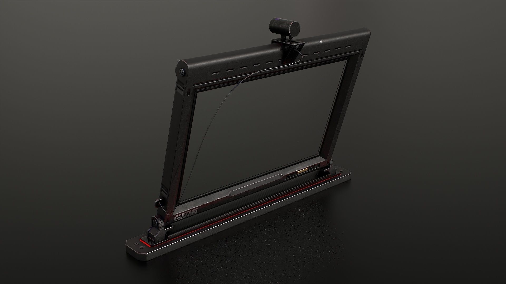 Sci-Fi Display Monitor Screen with Cam Low-poly 3D model_8