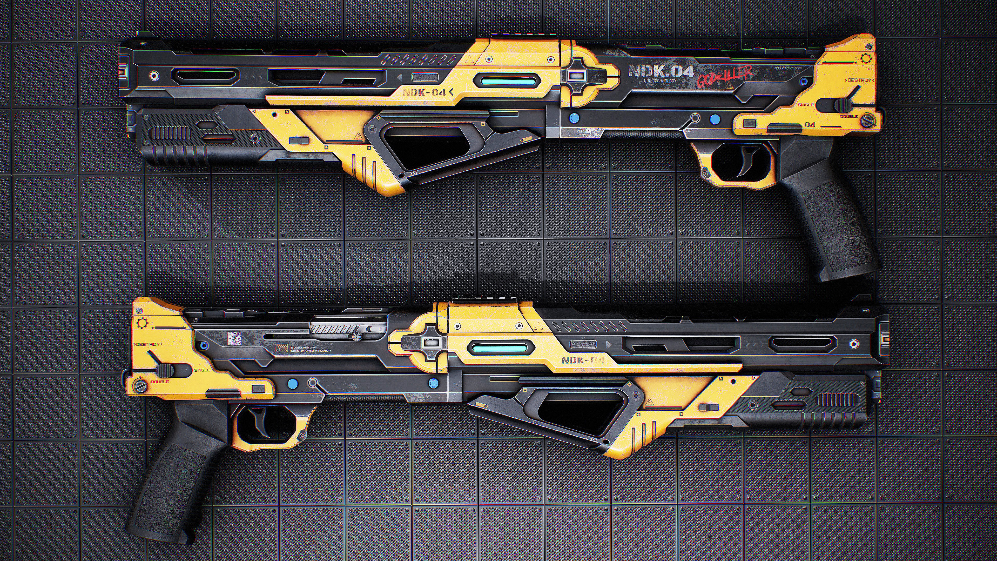 NDK ShotGun Sci Fi Low-poly 3D model_2