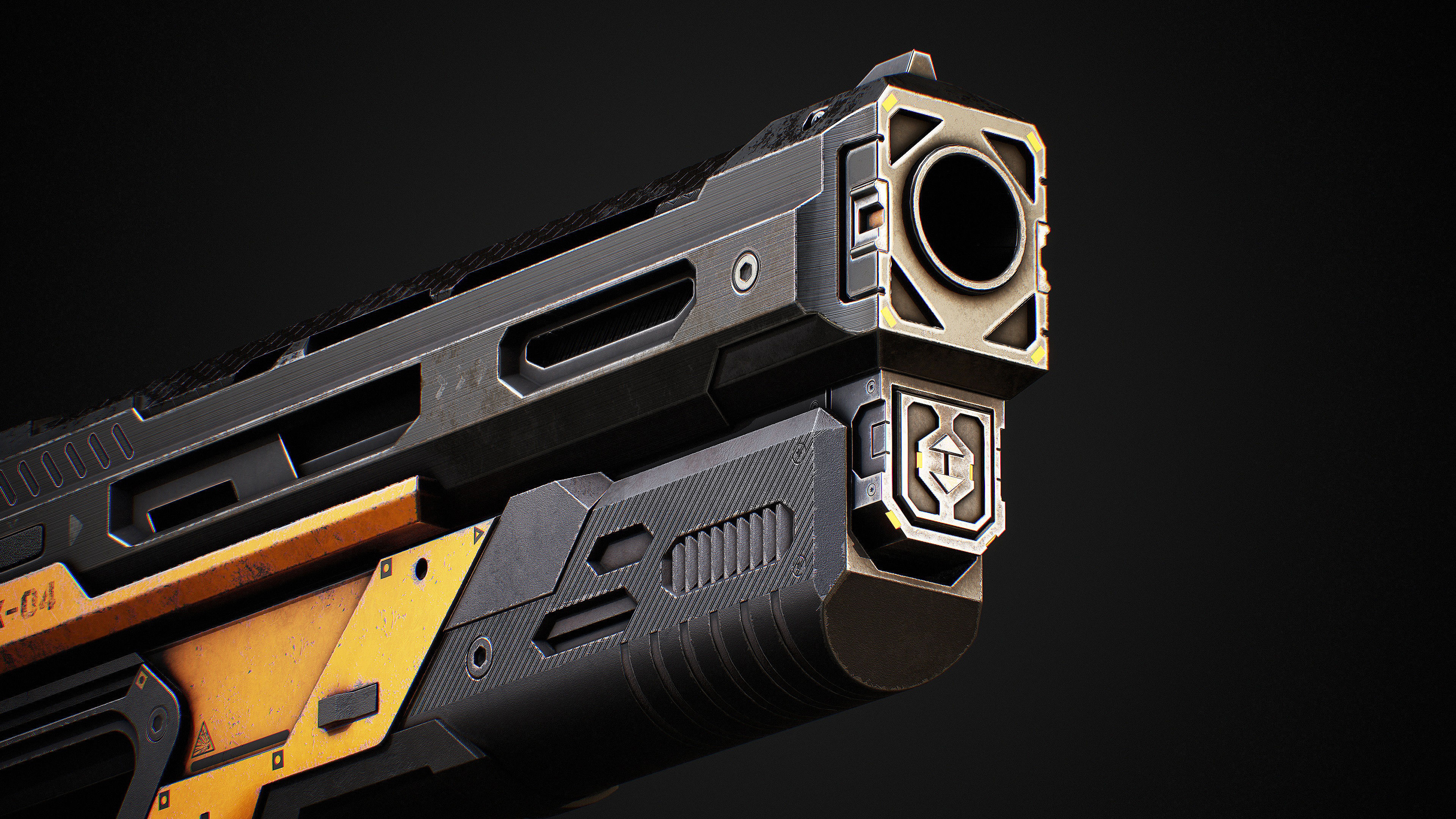 NDK ShotGun Sci Fi Low-poly 3D model_10