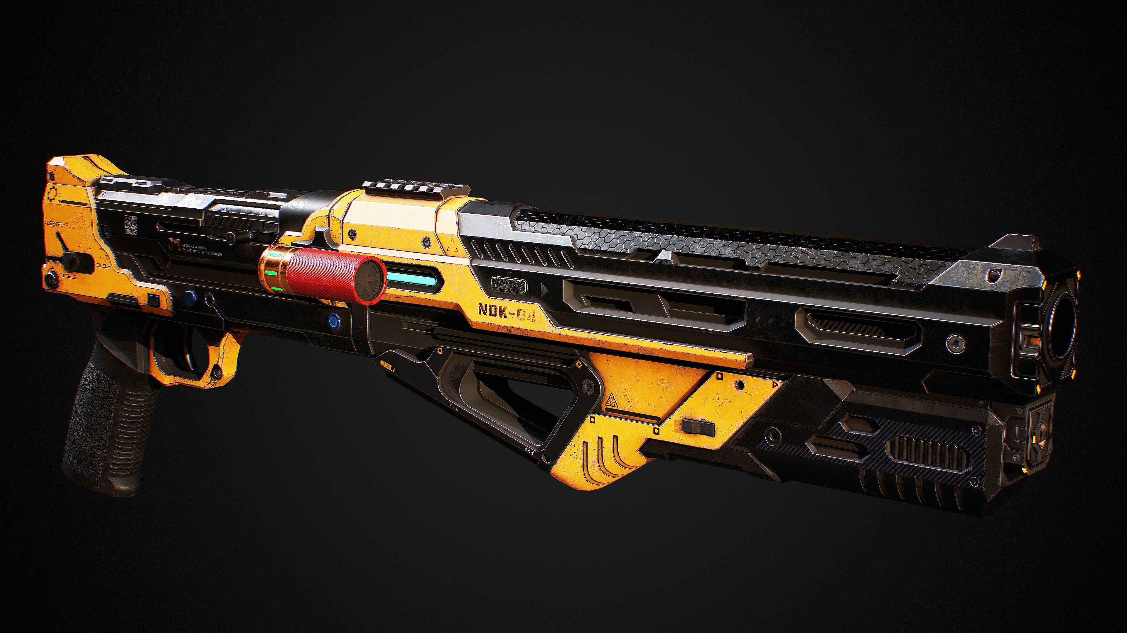 NDK ShotGun Sci Fi Low-poly 3D model_6