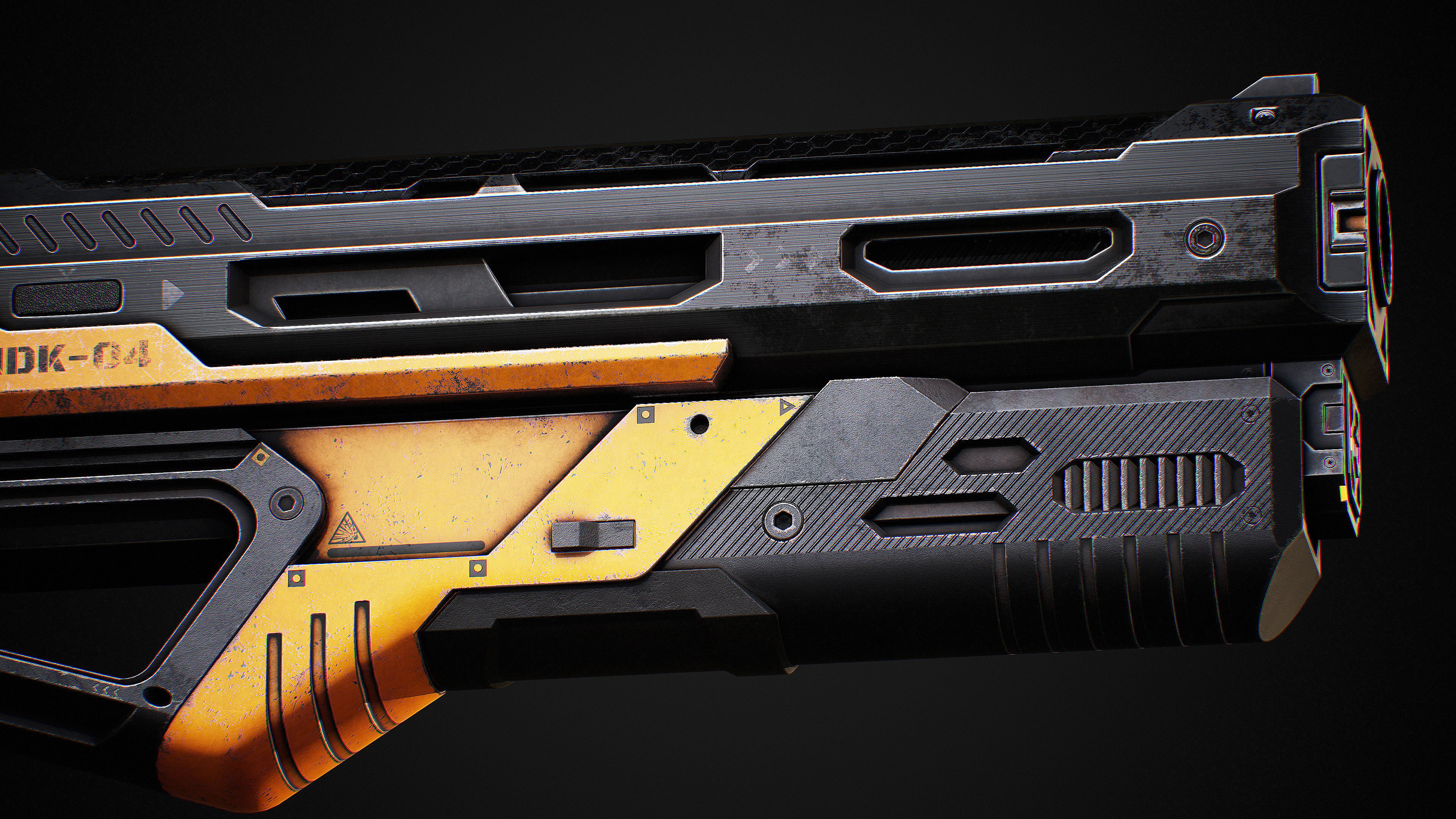 NDK ShotGun Sci Fi Low-poly 3D model_16