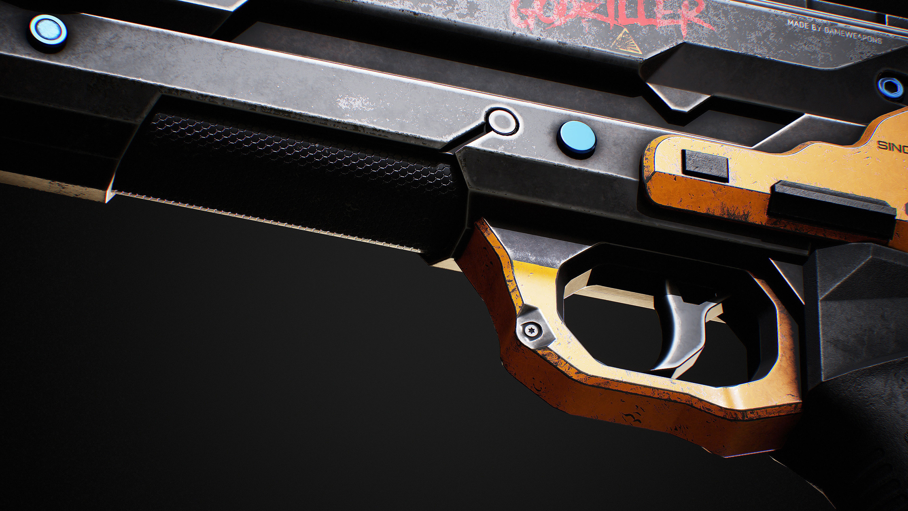 NDK ShotGun Sci Fi Low-poly 3D model_7