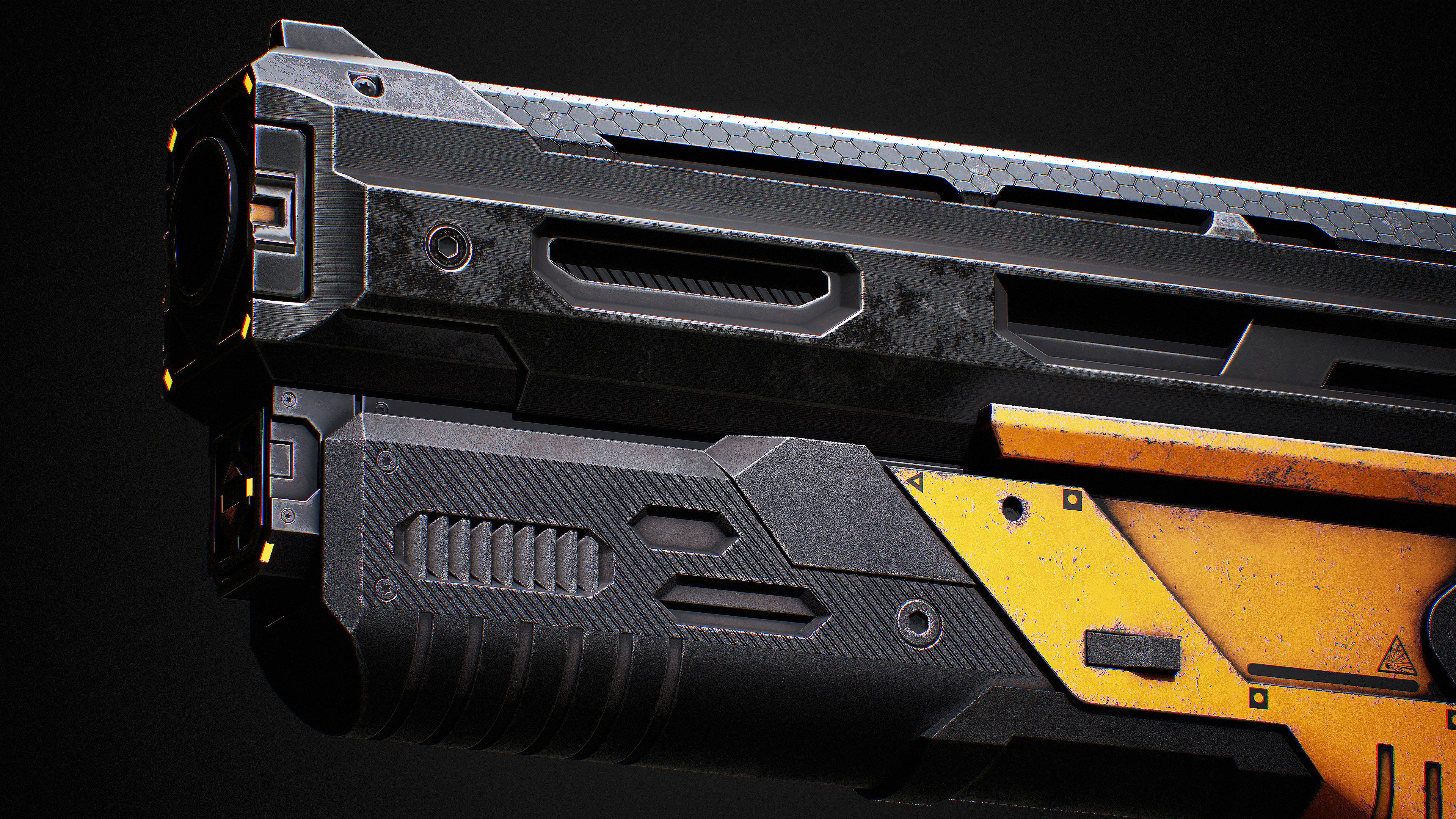 NDK ShotGun Sci Fi Low-poly 3D model_13