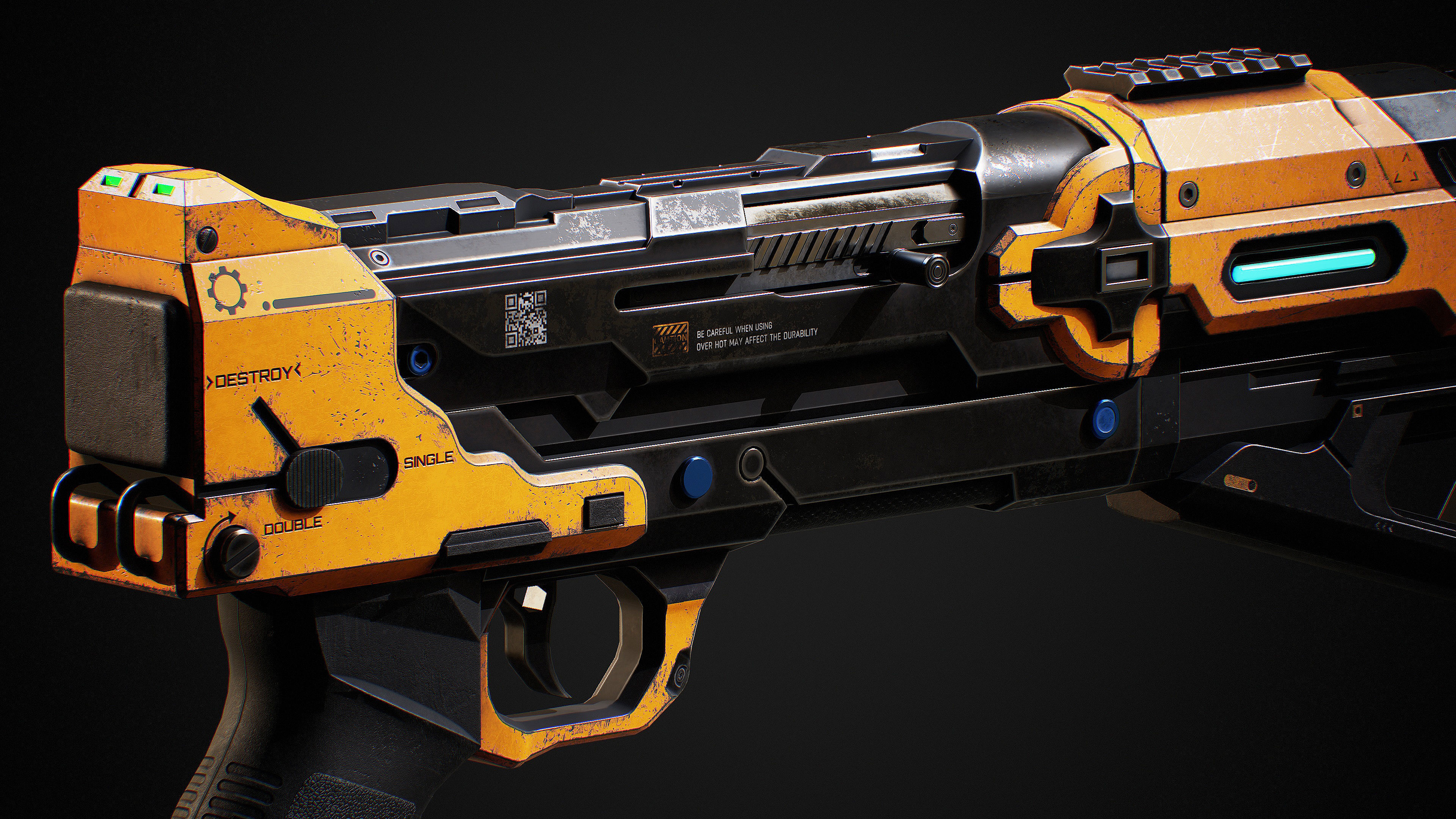 NDK ShotGun Sci Fi Low-poly 3D model_12