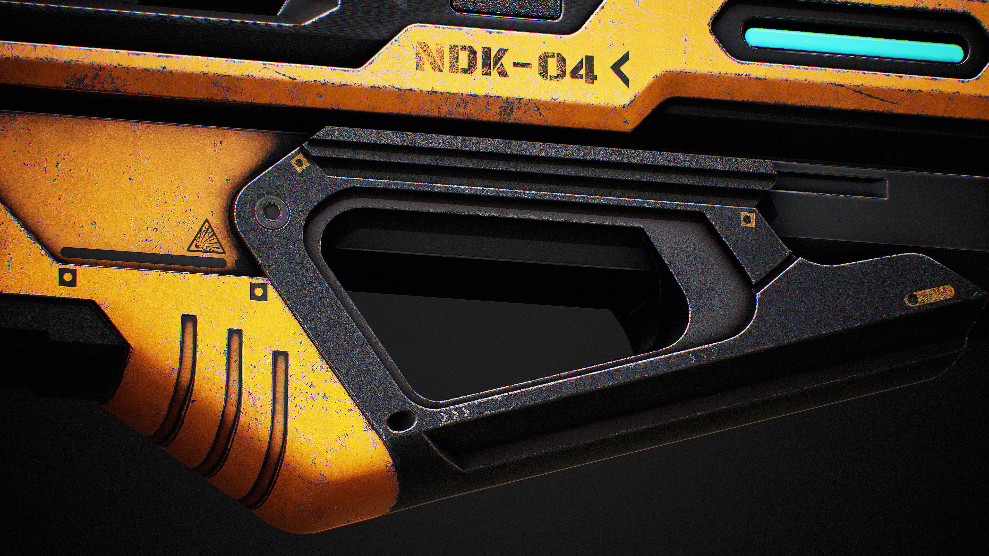 NDK ShotGun Sci Fi Low-poly 3D model_17