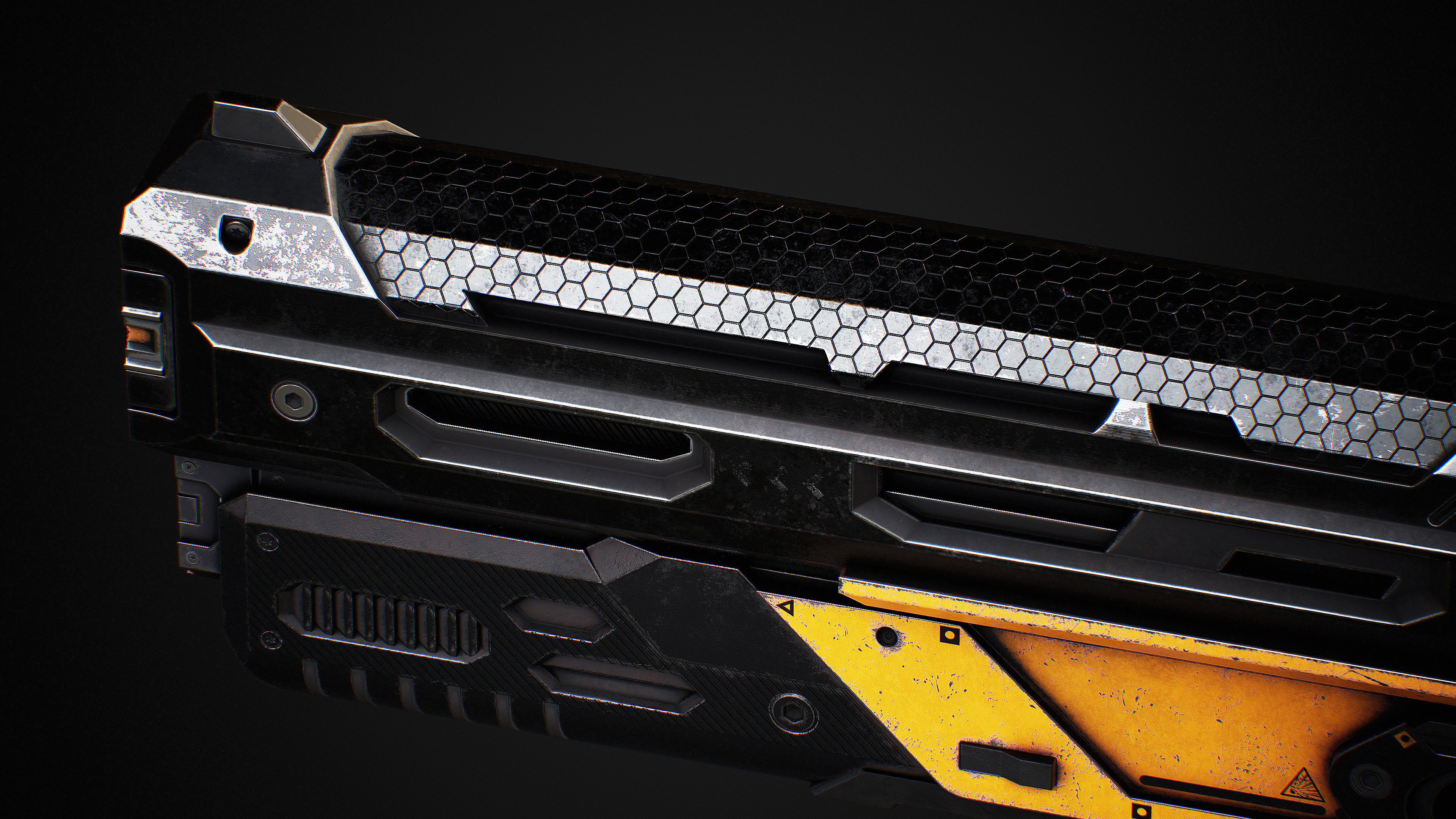 NDK ShotGun Sci Fi Low-poly 3D model_11