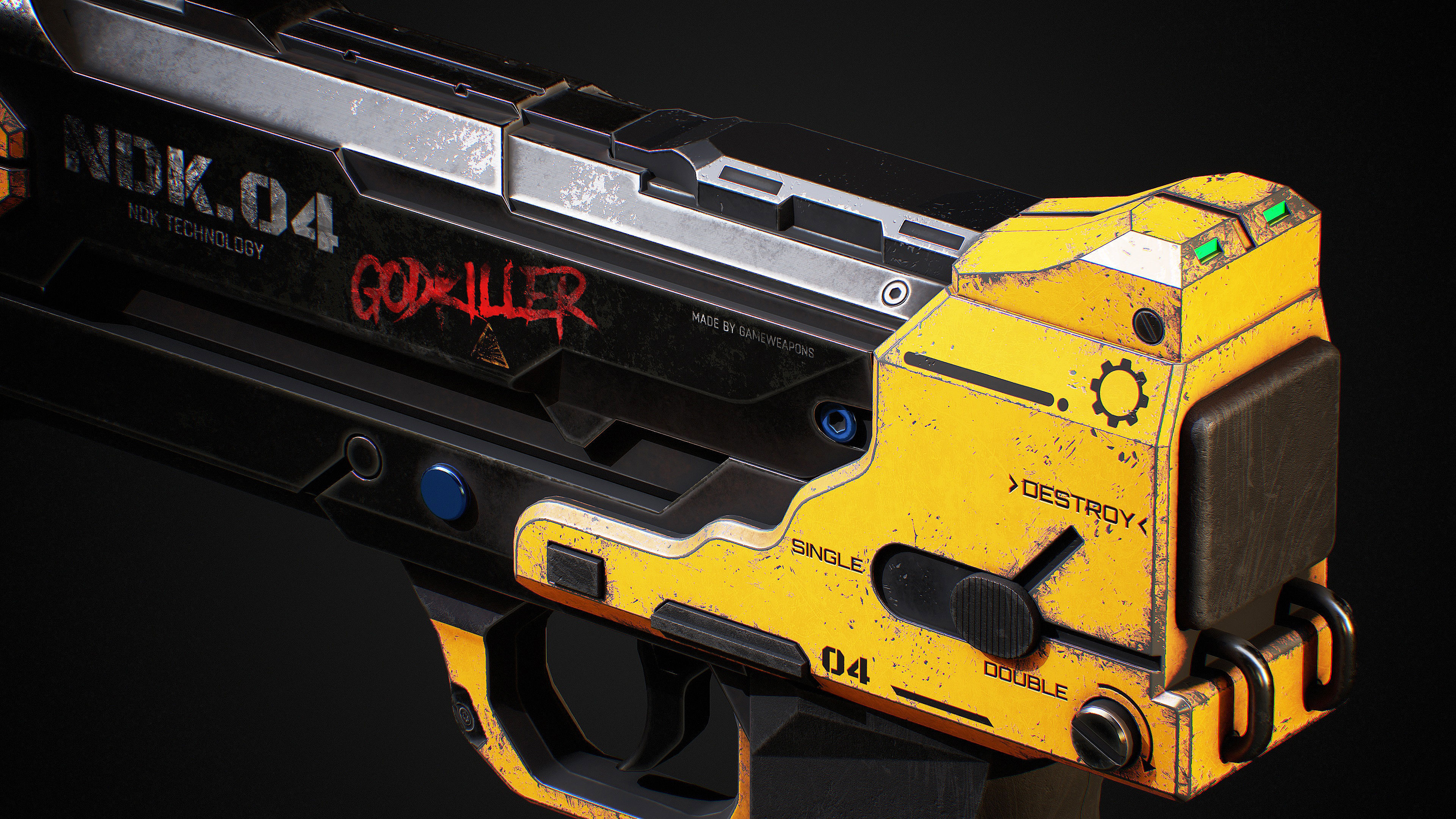 NDK ShotGun Sci Fi Low-poly 3D model_9