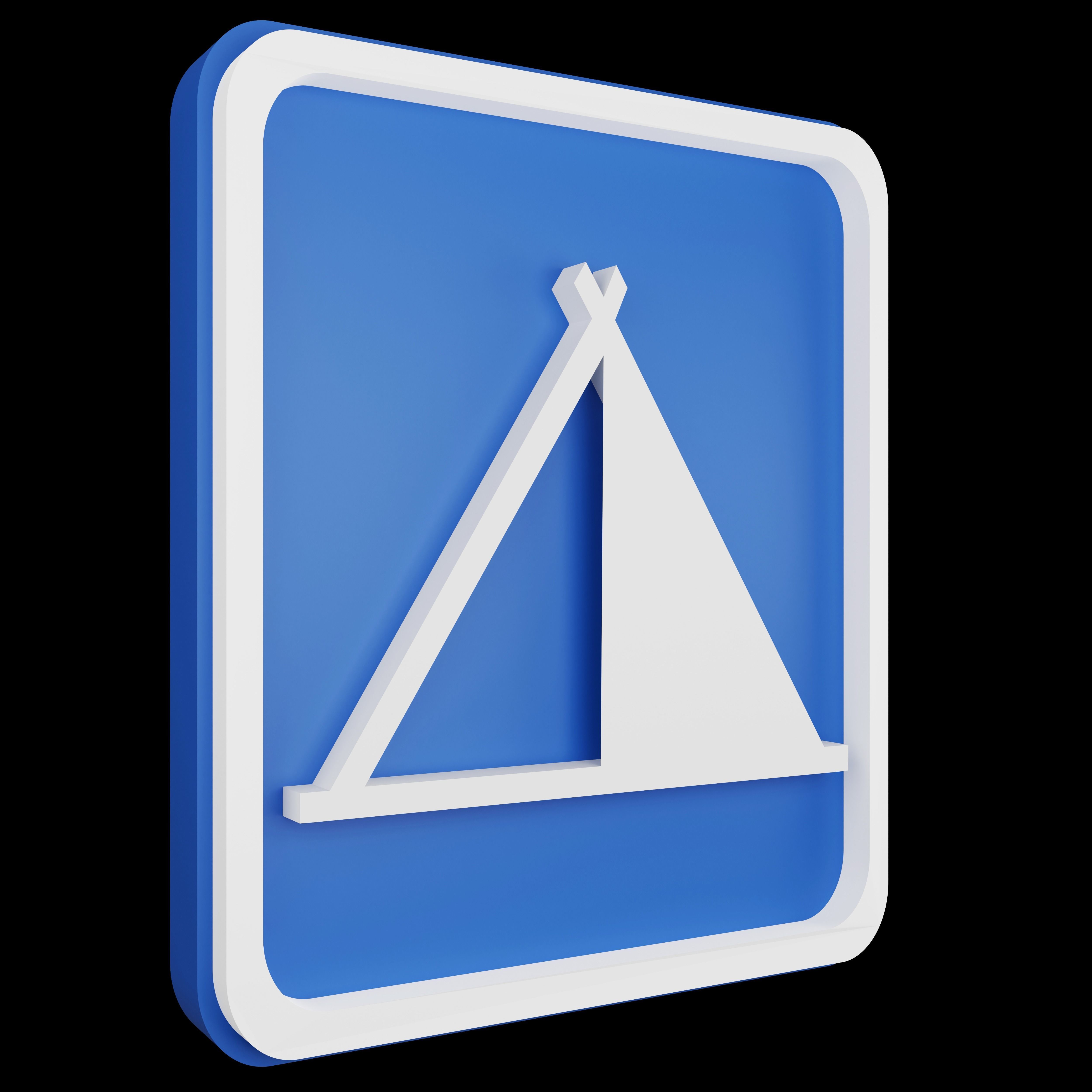 Road sign or Traffic sign 3D icon flat design collection no 4 Low-poly 3D model_13