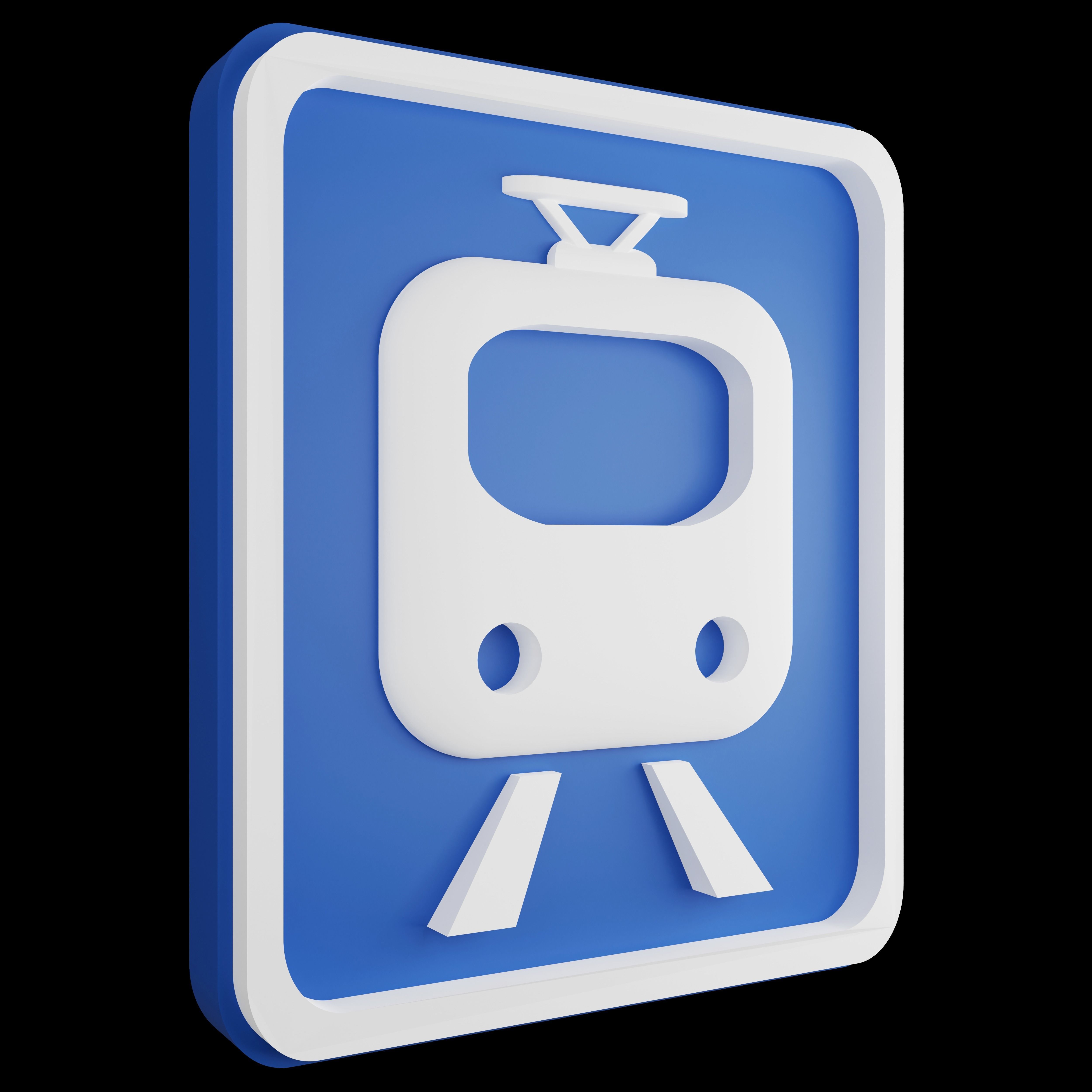 Road sign or Traffic sign 3D icon flat design collection no 4 Low-poly 3D model_21