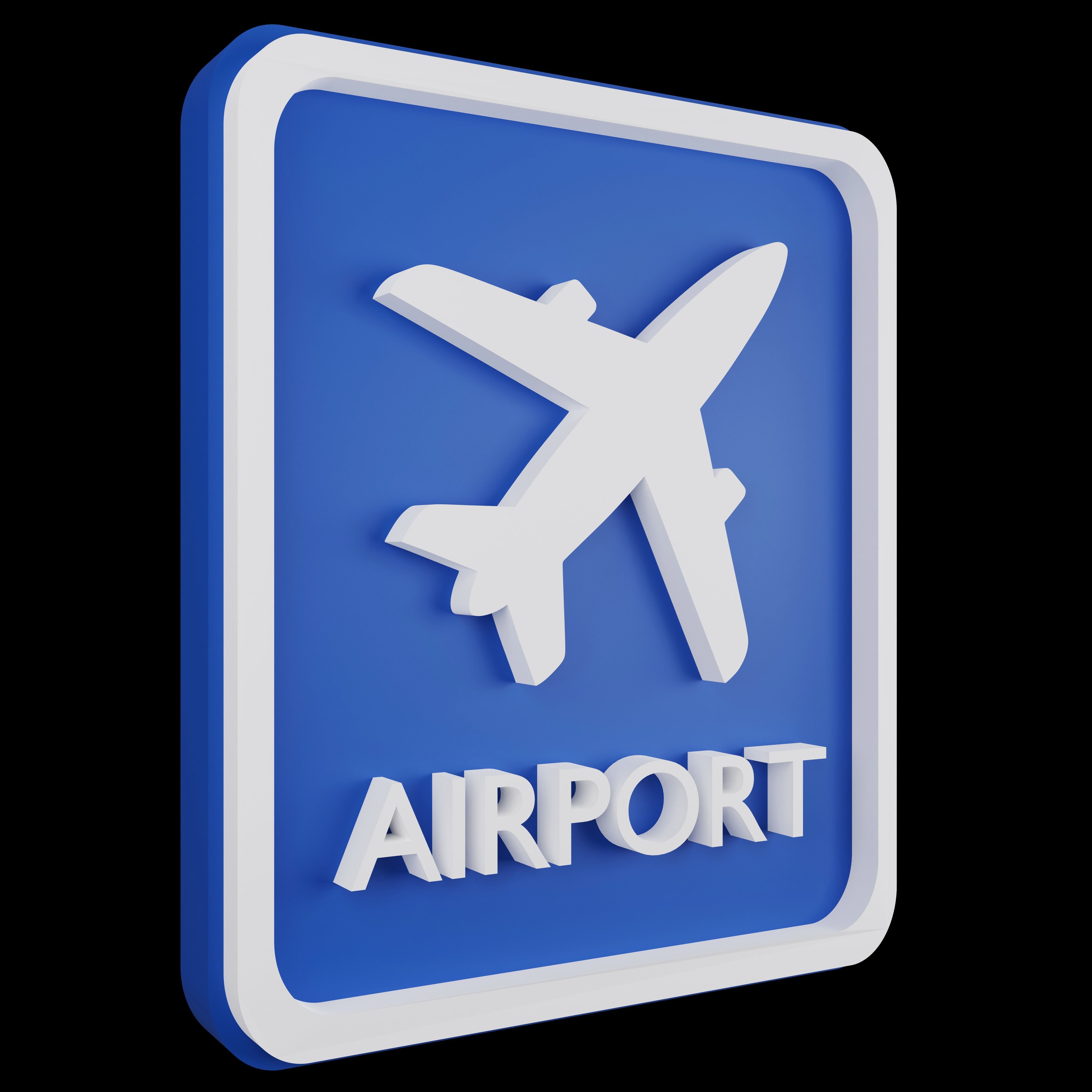 Road sign or Traffic sign 3D icon flat design collection no 4 Low-poly 3D model_10