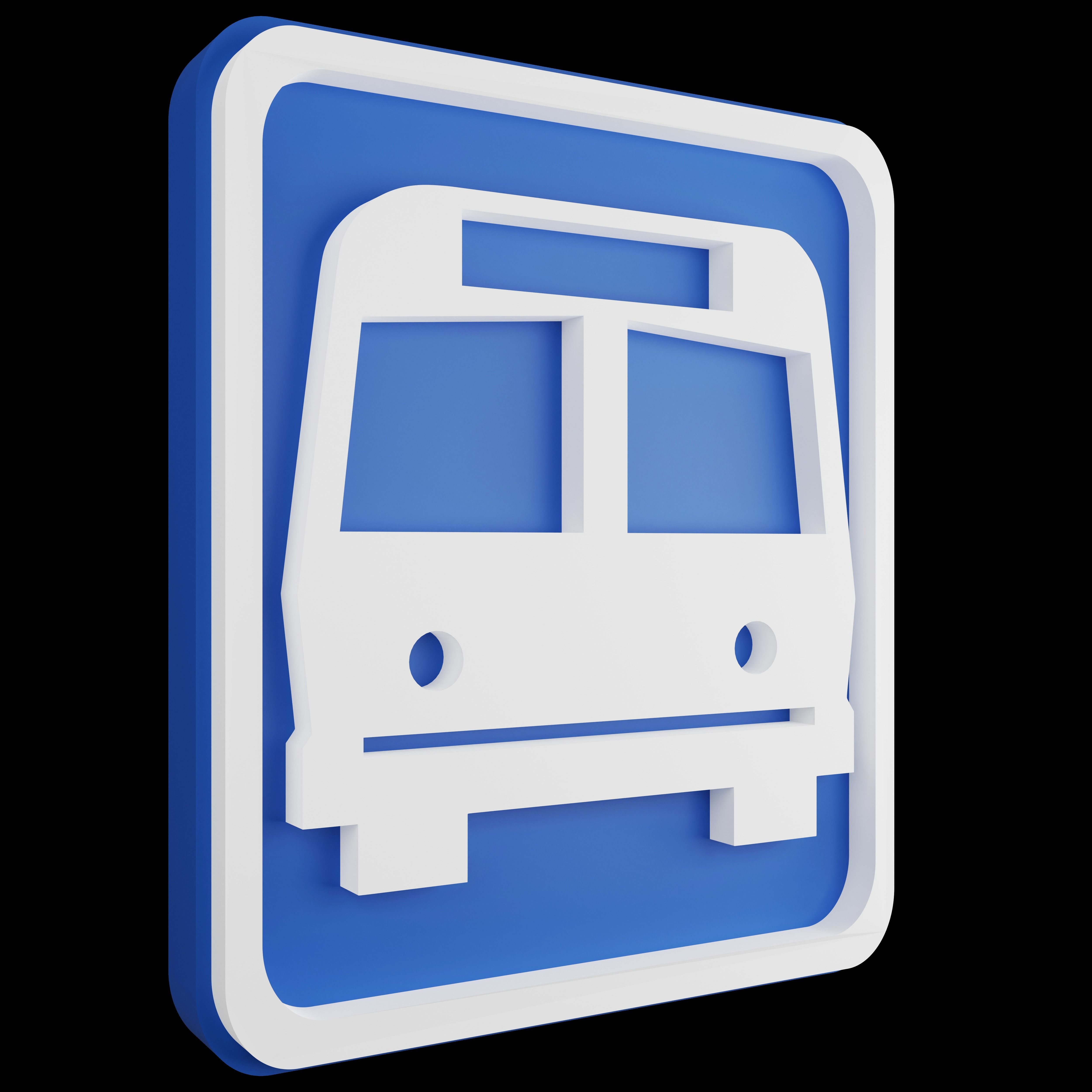 Road sign or Traffic sign 3D icon flat design collection no 4 Low-poly 3D model_4