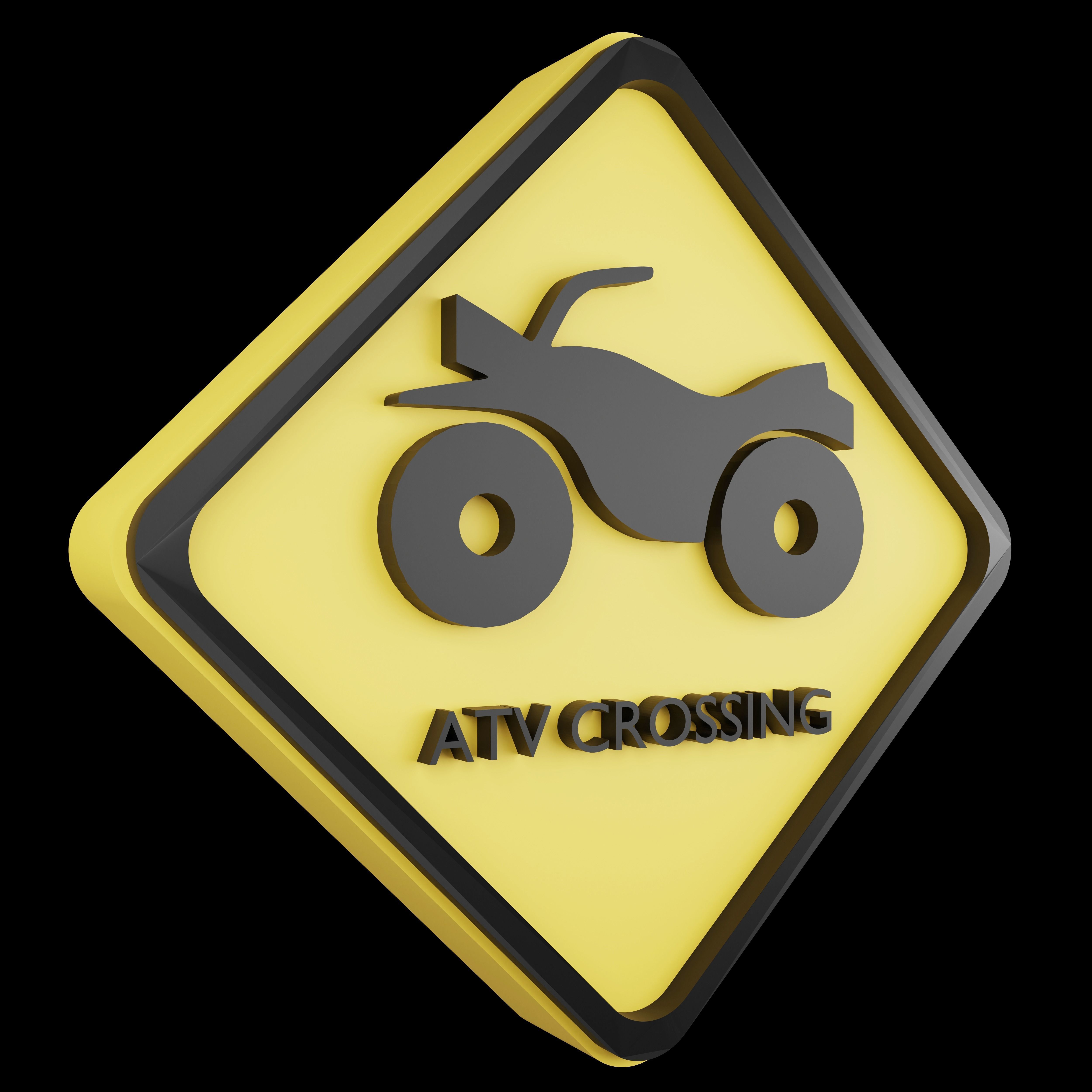 Road sign or Traffic sign 3D icon flat design collection no 4 Low-poly 3D model_7