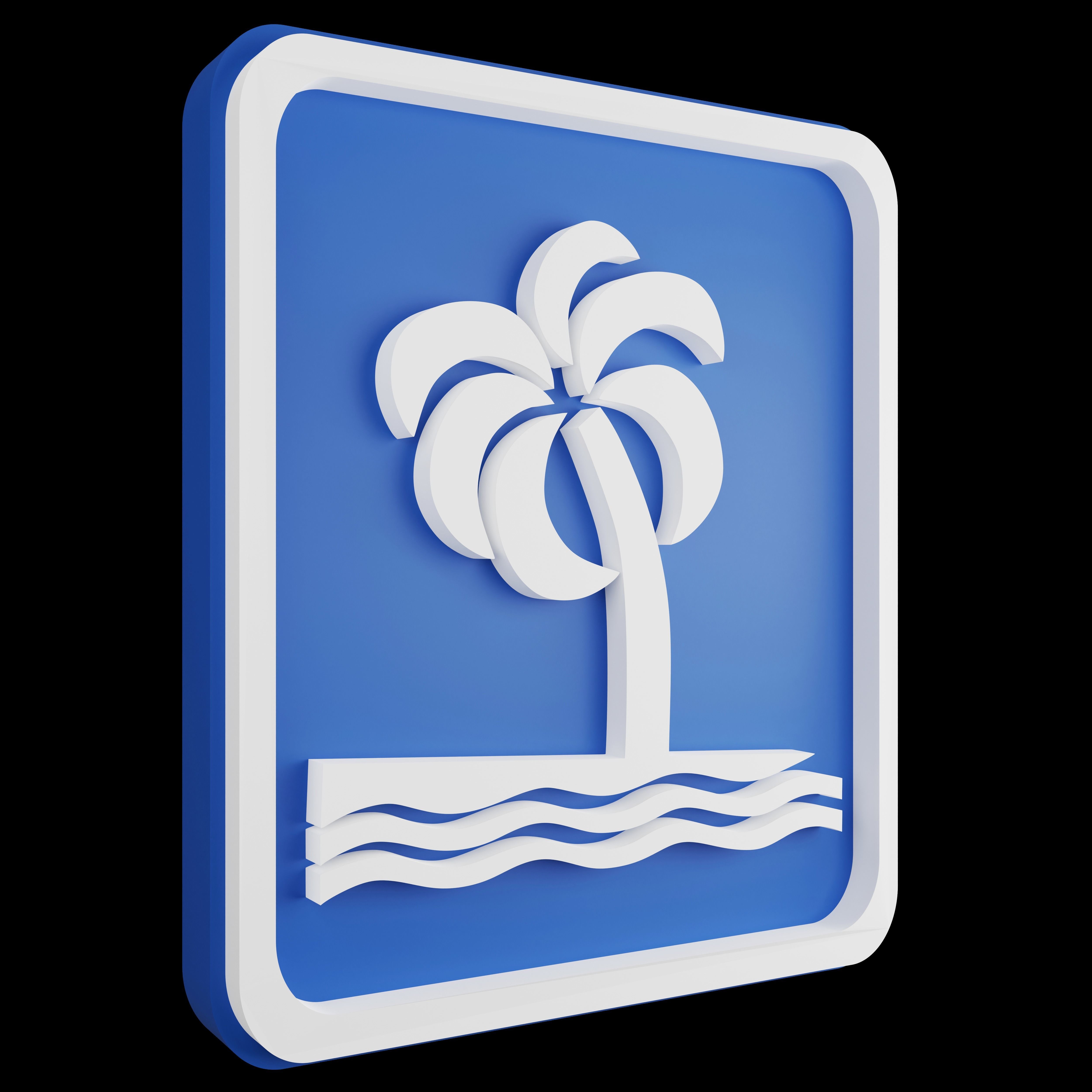 Road sign or Traffic sign 3D icon flat design collection no 4 Low-poly 3D model_12