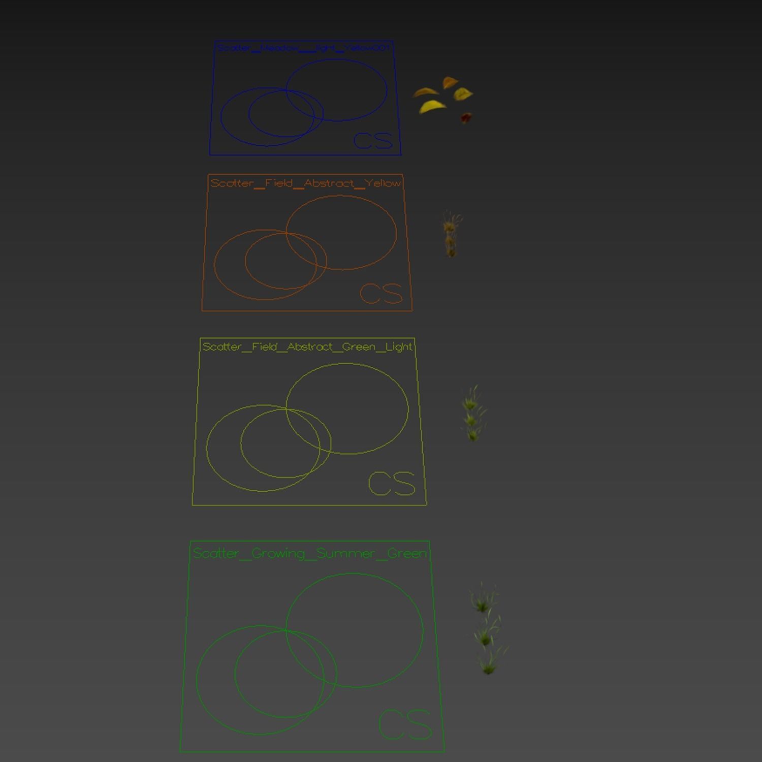 Grass Field Abstract Growing Summer 3D model_5