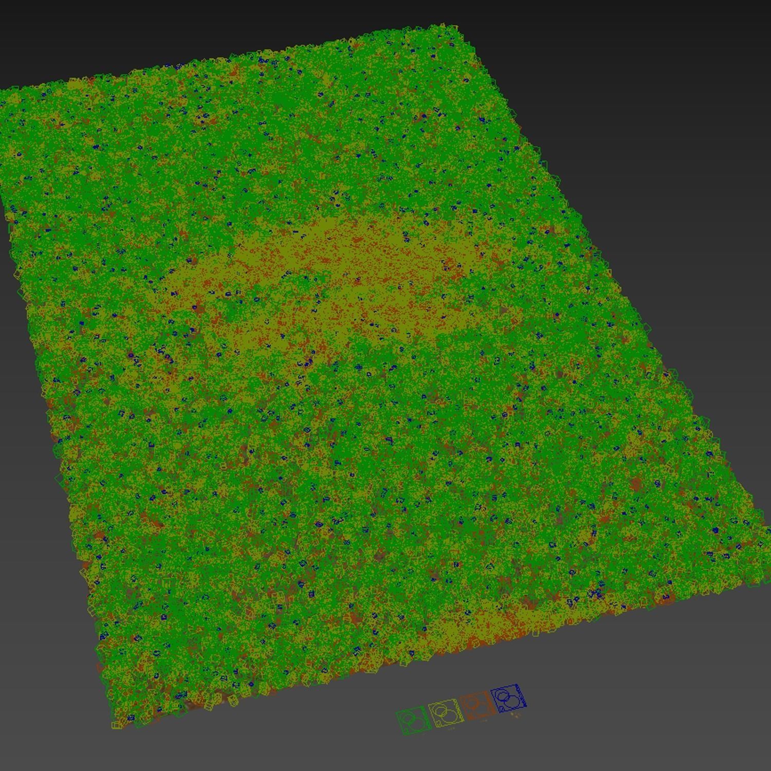 Grass Field Abstract Growing Summer 3D model_4