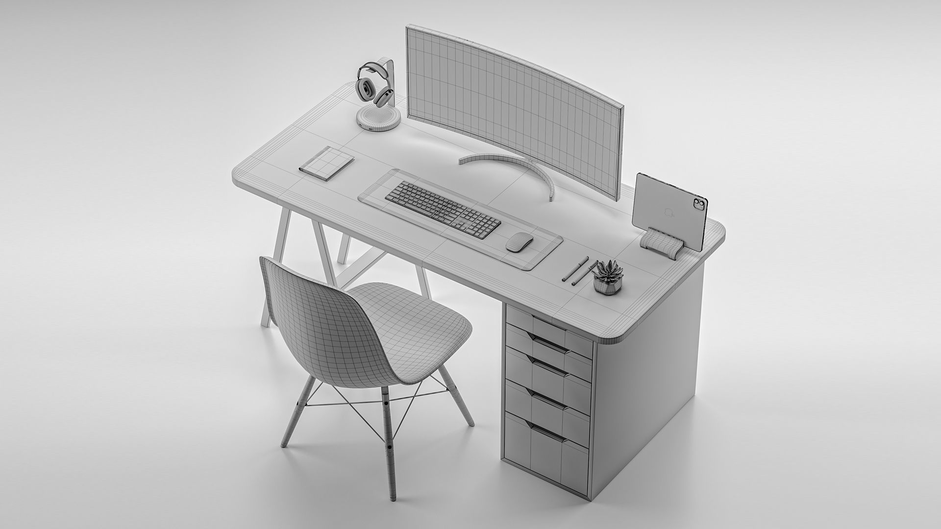 Work Space LG and Apple For Editors 3D model_7