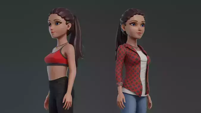 Stylized Pony Girl 3D model