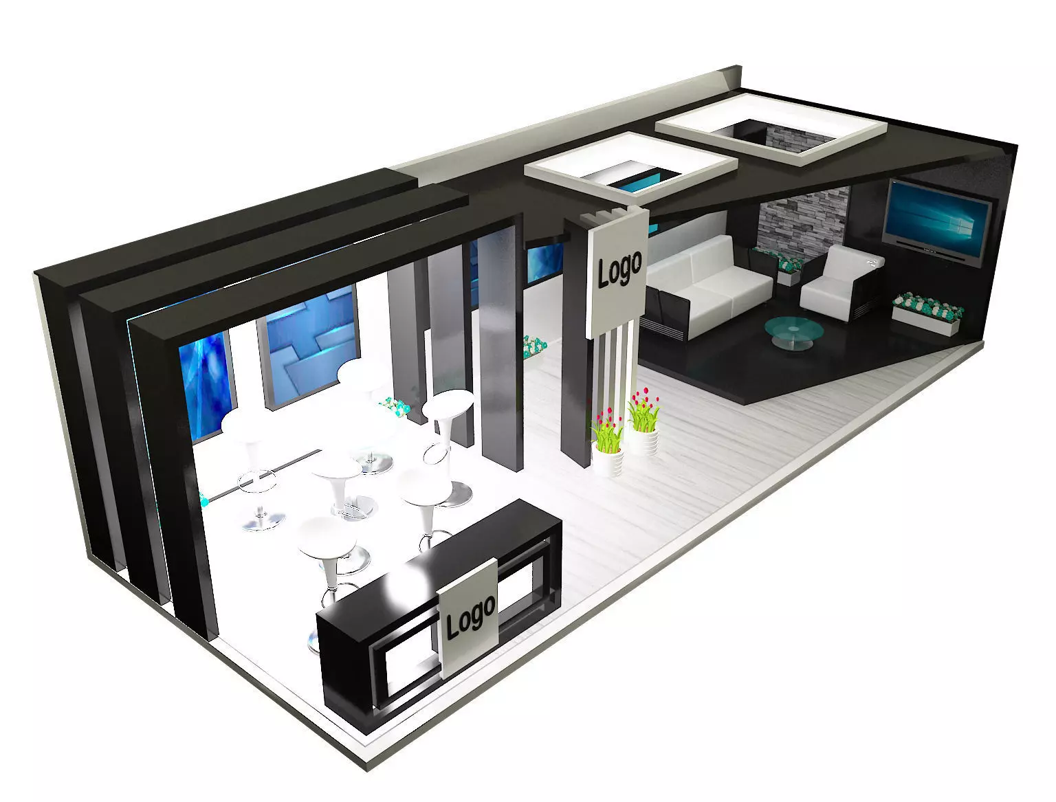 Booth Exhibition Stand a326a 3D model_0