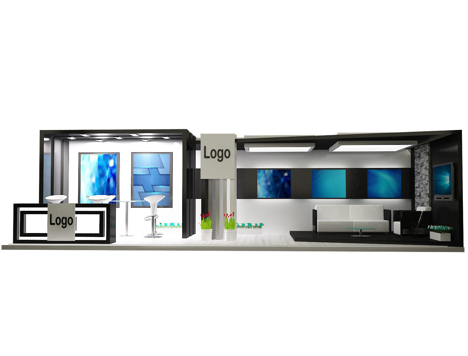 Booth Exhibition Stand a326a 3D model_4