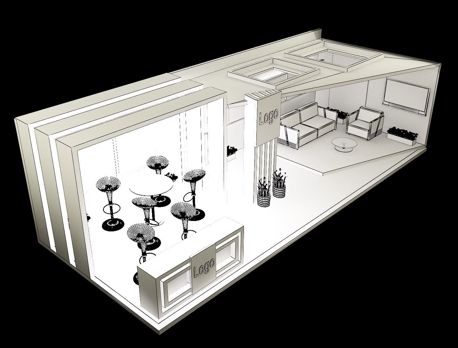 Booth Exhibition Stand a326a 3D model_1