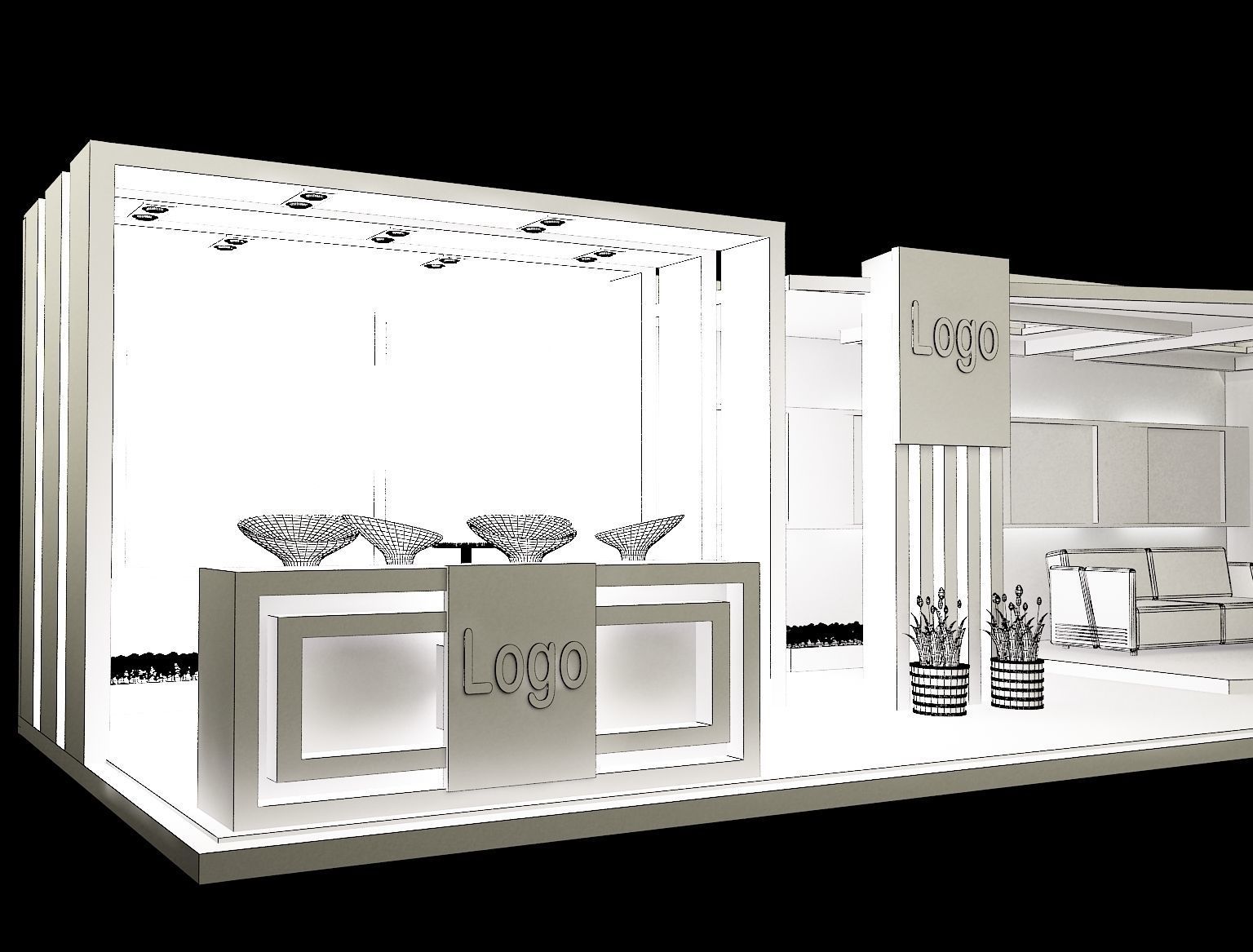 Booth Exhibition Stand a326a 3D model_3