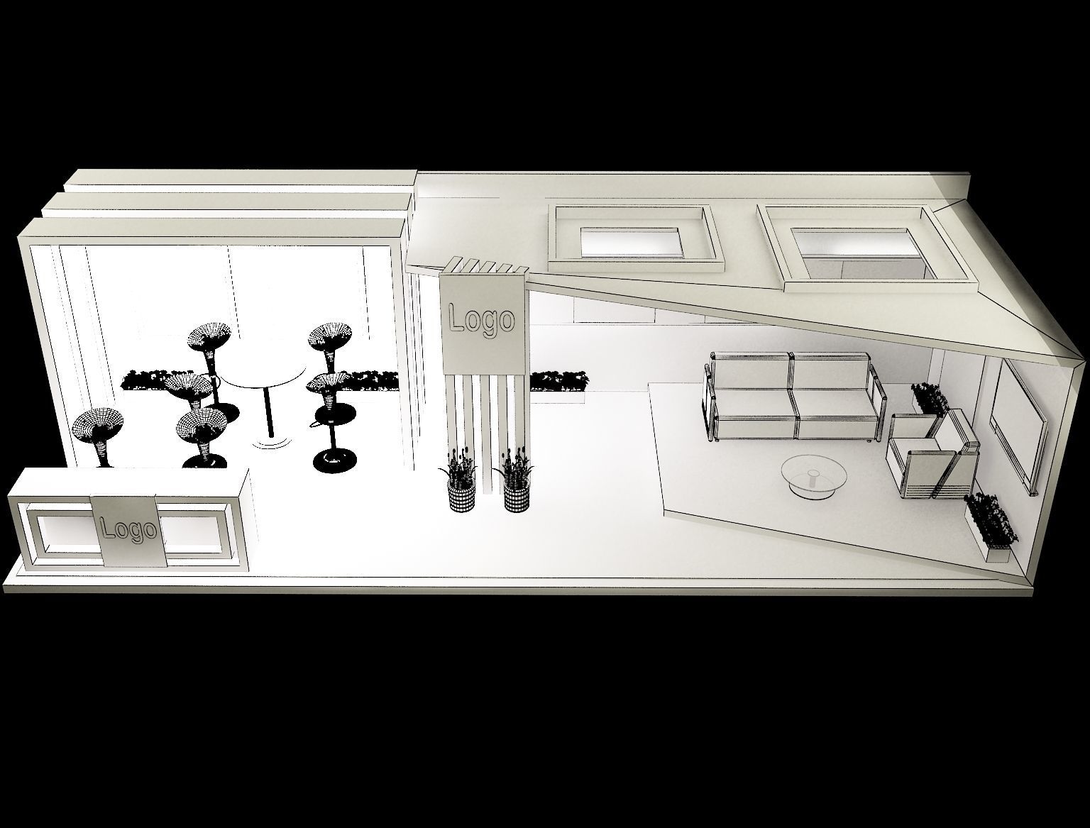 Booth Exhibition Stand a326a 3D model_9