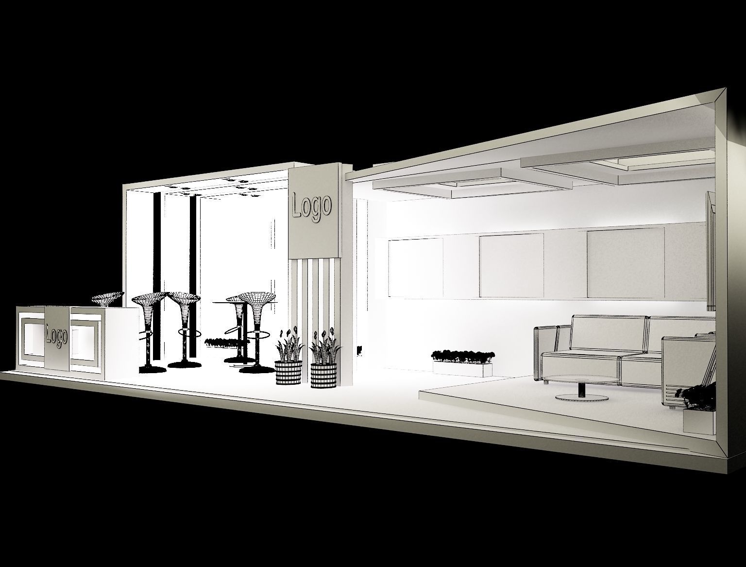 Booth Exhibition Stand a326a 3D model_11