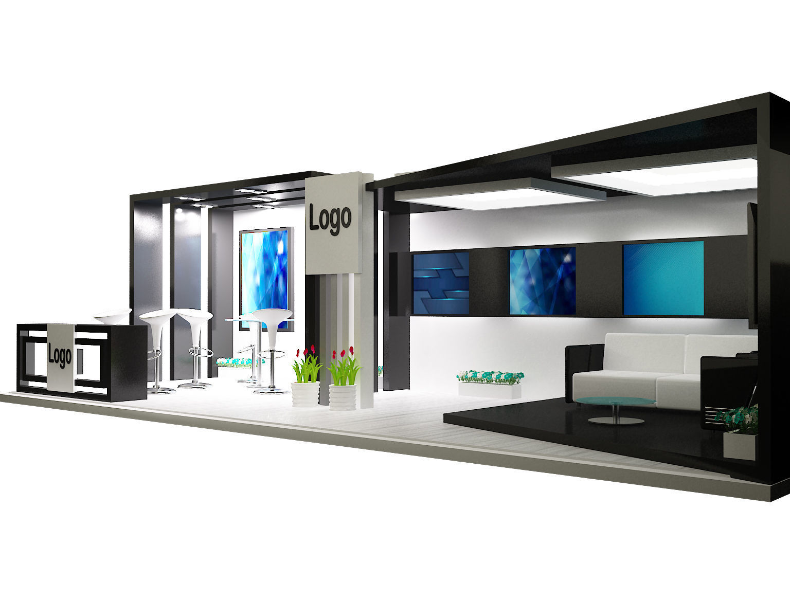 Booth Exhibition Stand a326a 3D model_10